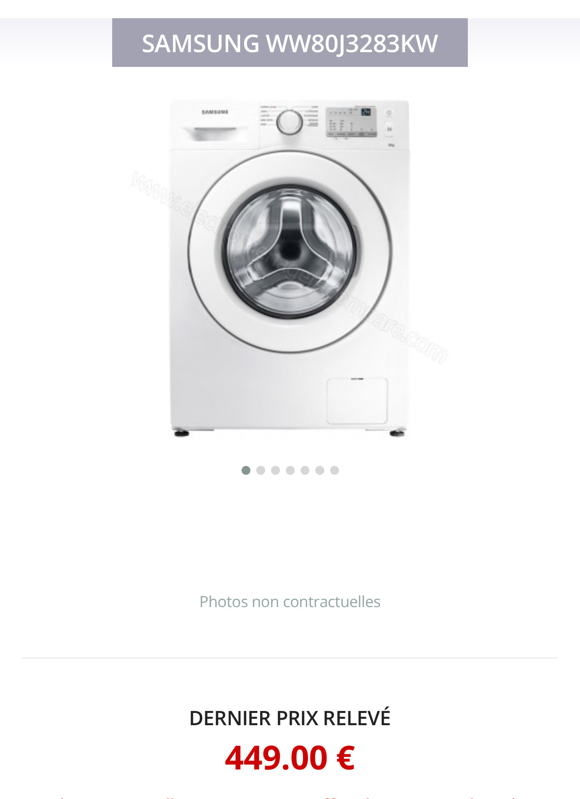 Lave-Linge SAMSUNG 8 Kg GARANTIE 1 AN
