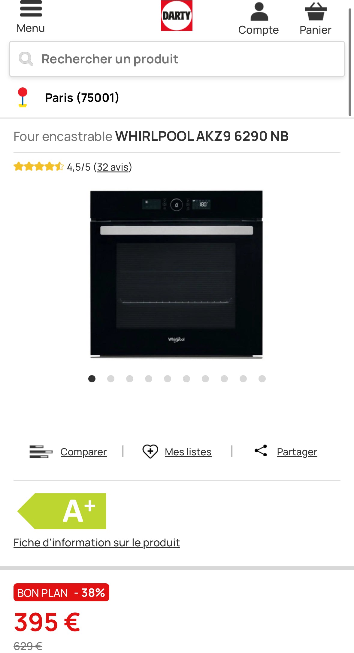 Four Encastrable WHIRLPOOL Pyrolyse GARANTIE 1 AN