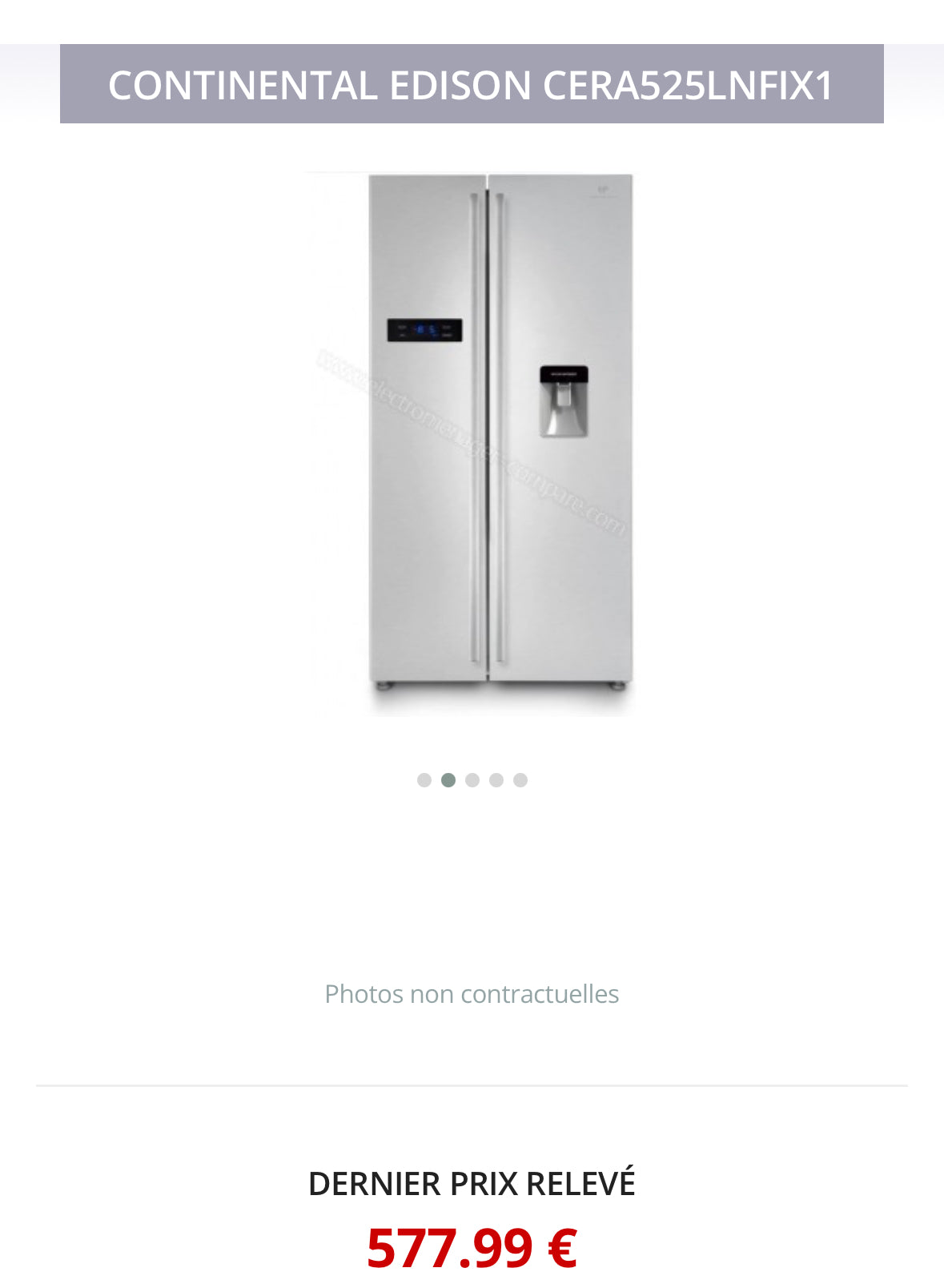 Frigo Américain CONTINENTAL EDISON No Frost GARANTIE 1 AN