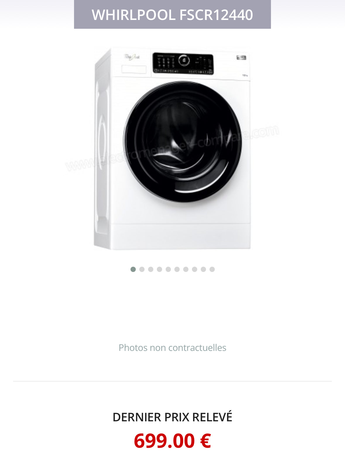 Lave-Linge WHIRLPOOL 12 Kg GARANTIE 1 AN