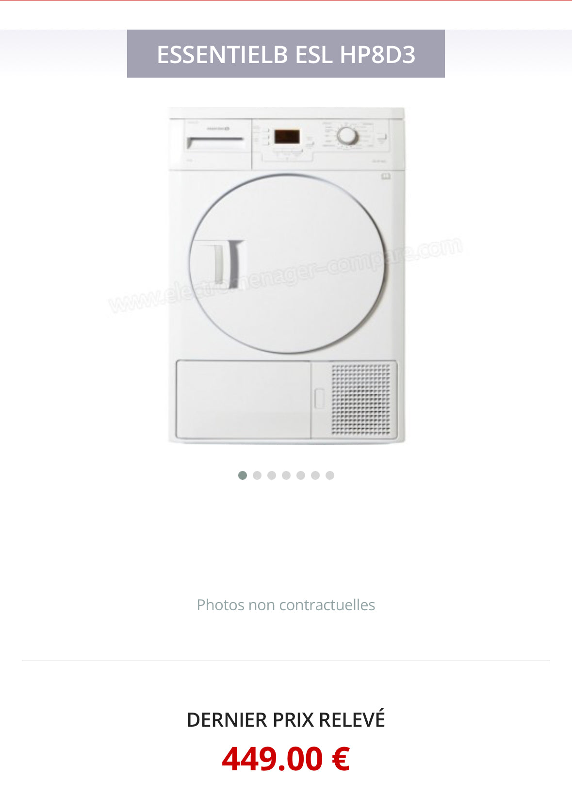 Seche-Linge ESSENTIEL B 8 Kg Pompe à Chaleur GARANTIE 1 AN