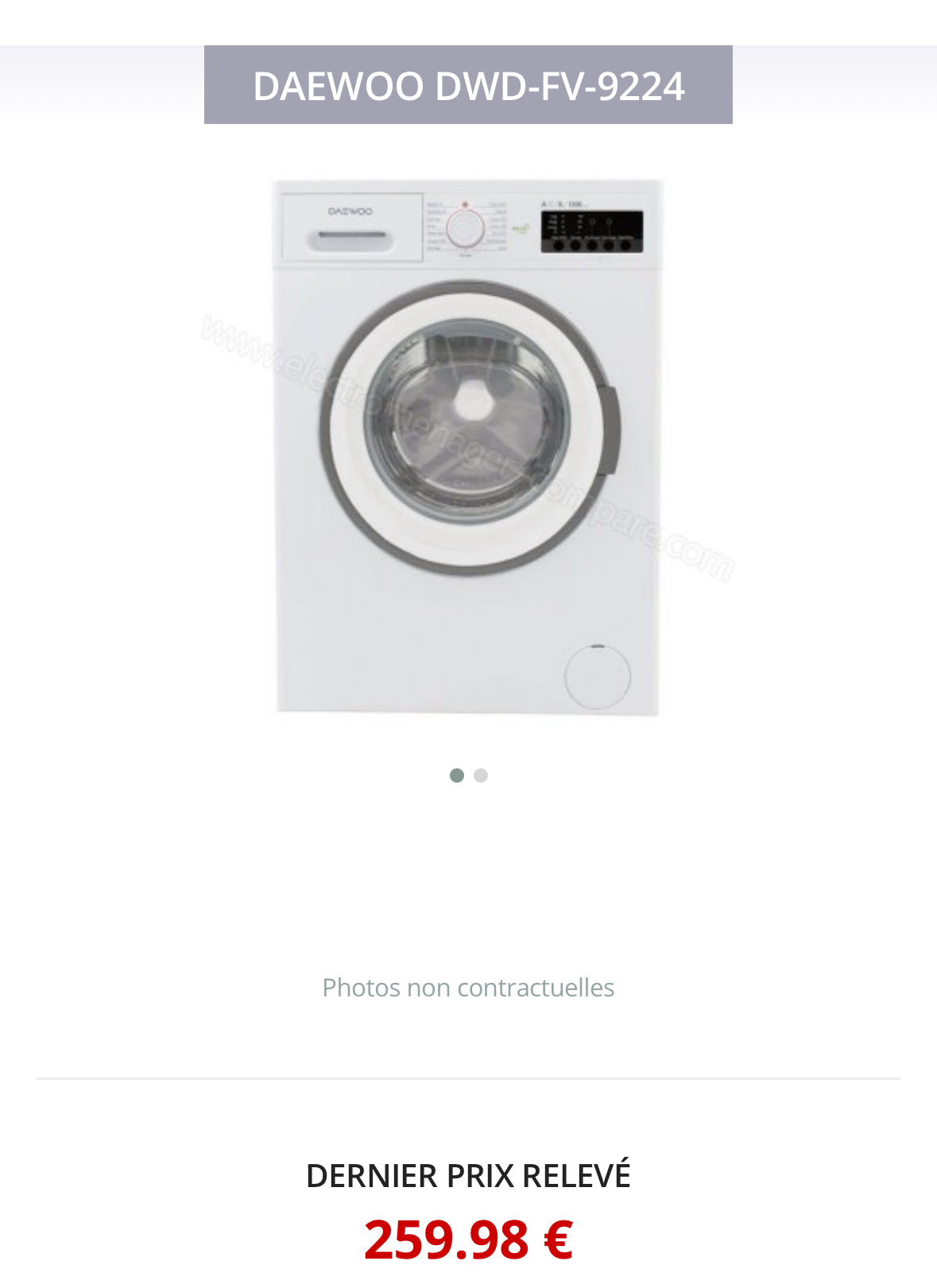 Lave-Linge DAEWOO 9 Kg GARANTIE 1 AN