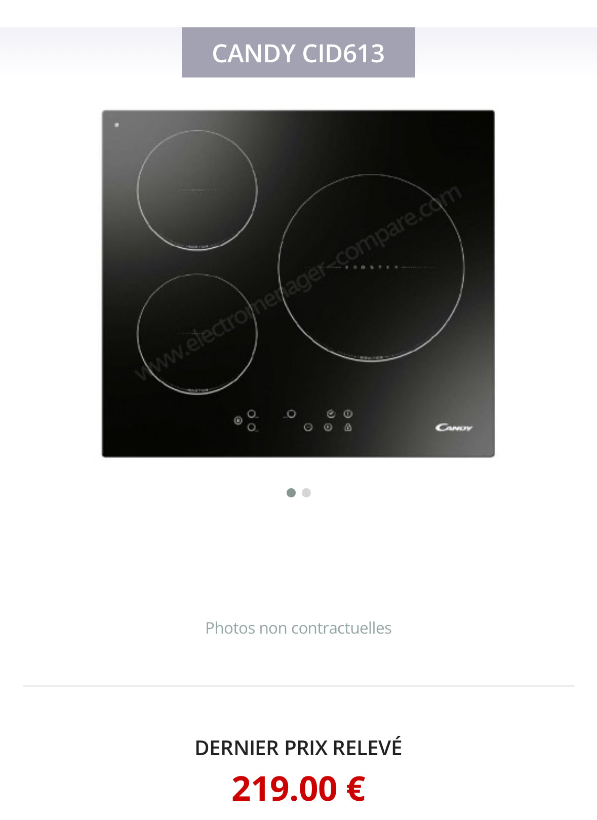 Plaque Induction CANDY 3 Foyers GARANTIE 1 AN