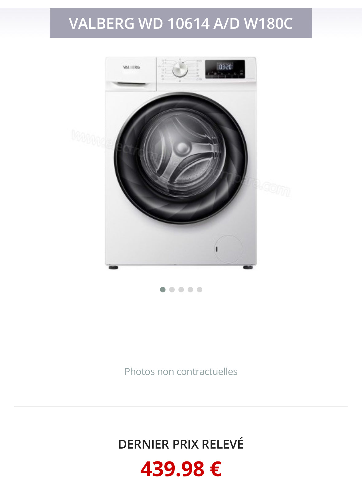 Lave-Linge Séchant VALBERG 10 / 6 Kg GARANTIE 1 AN