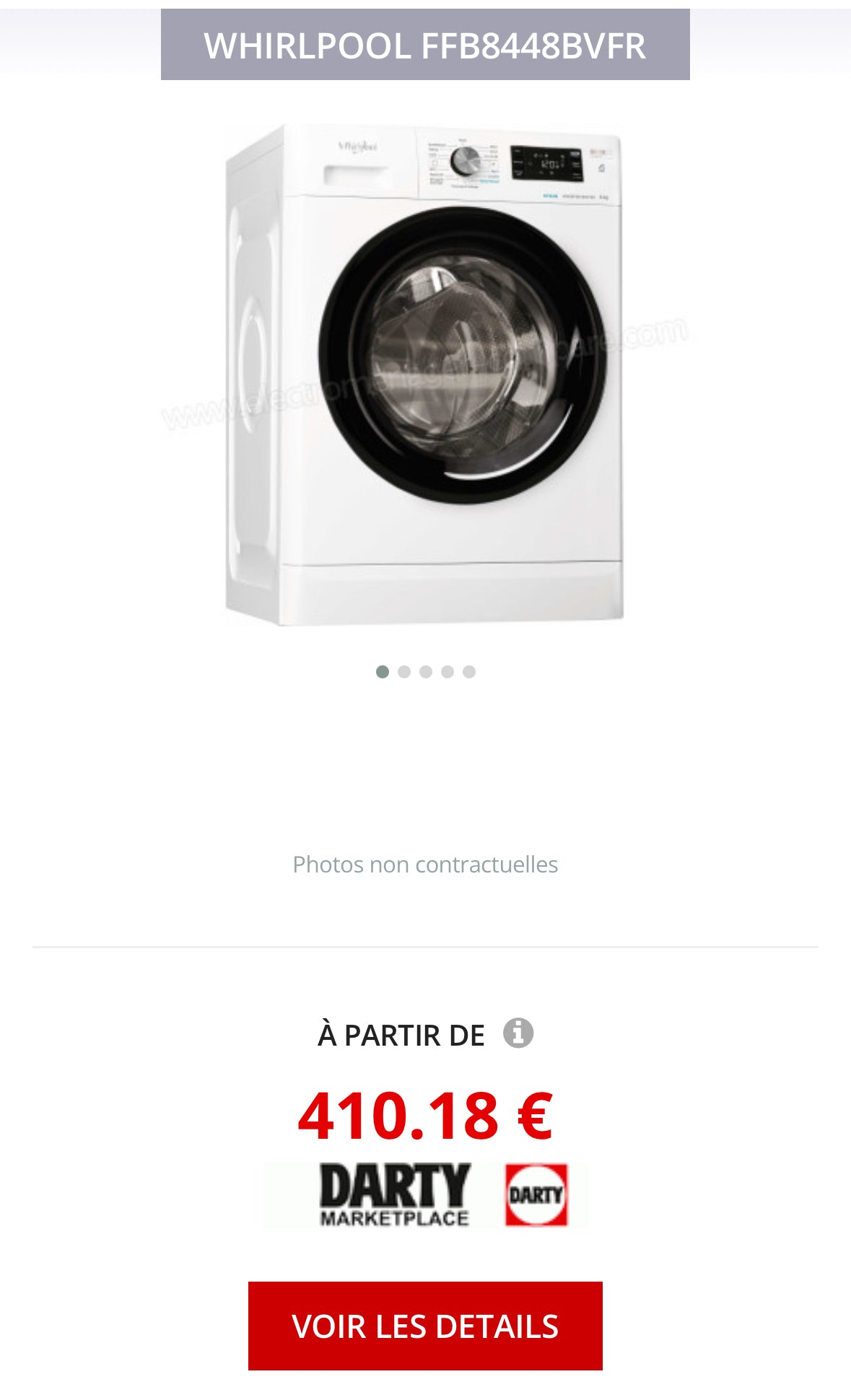 Lave-Linge WHIRLPOOL 8 Kg GARANTIE 1 AN