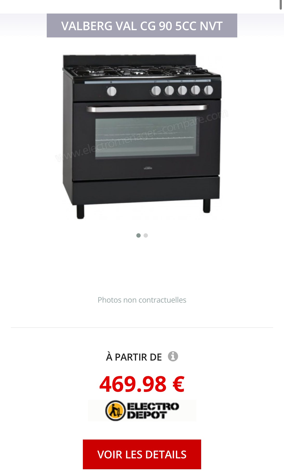 Gazinière Piano VALBERG Neuve ( Avec Défaut d’Aspect ) GARANTIE 1 AN