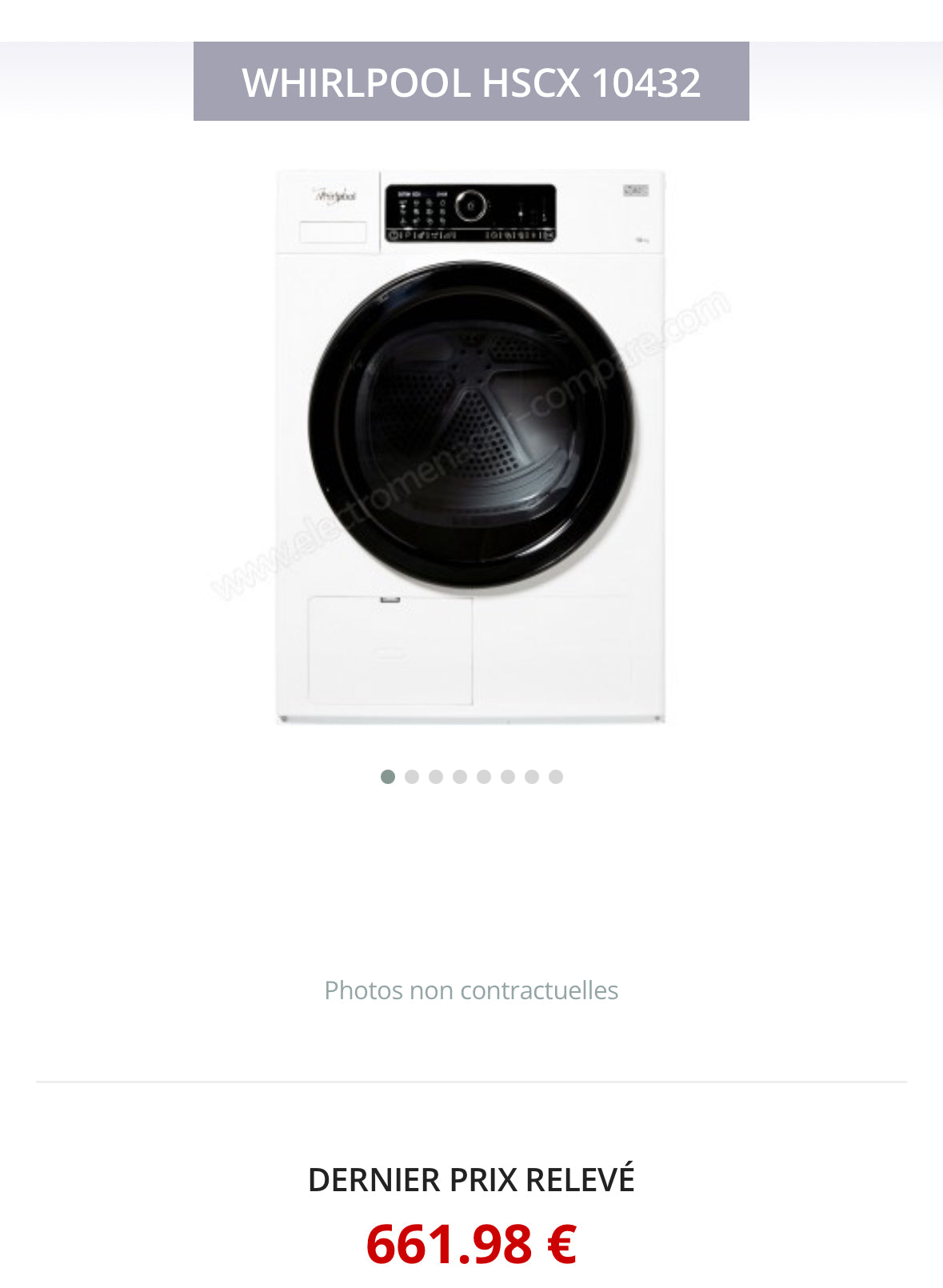 Sèche-Linge WHIRLPOOL 10 Kg GARANTIE 1 AN