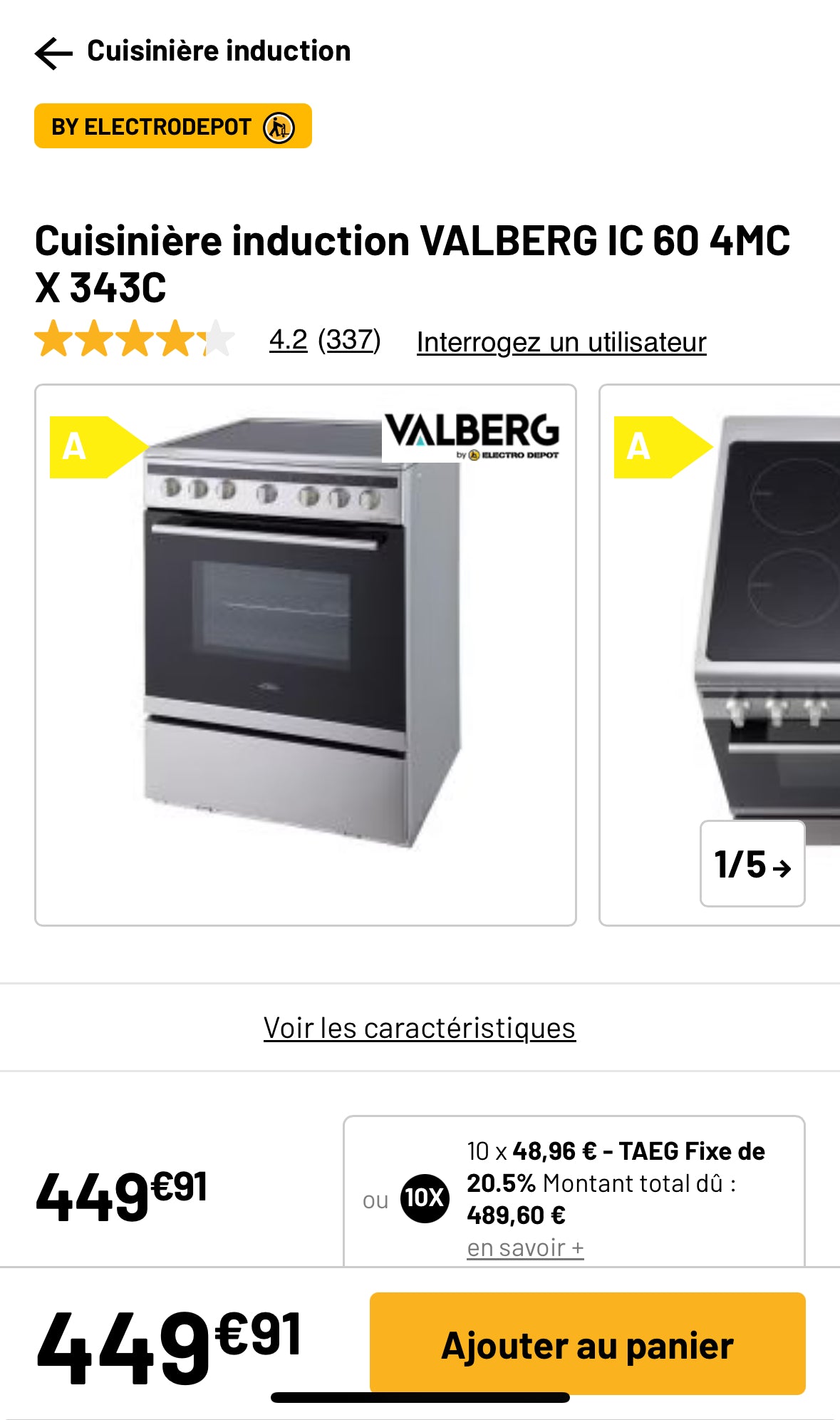 Cuisinière Induction VALBERG Neuve ( Jamais Servie ) GARANTIE 2 ANS