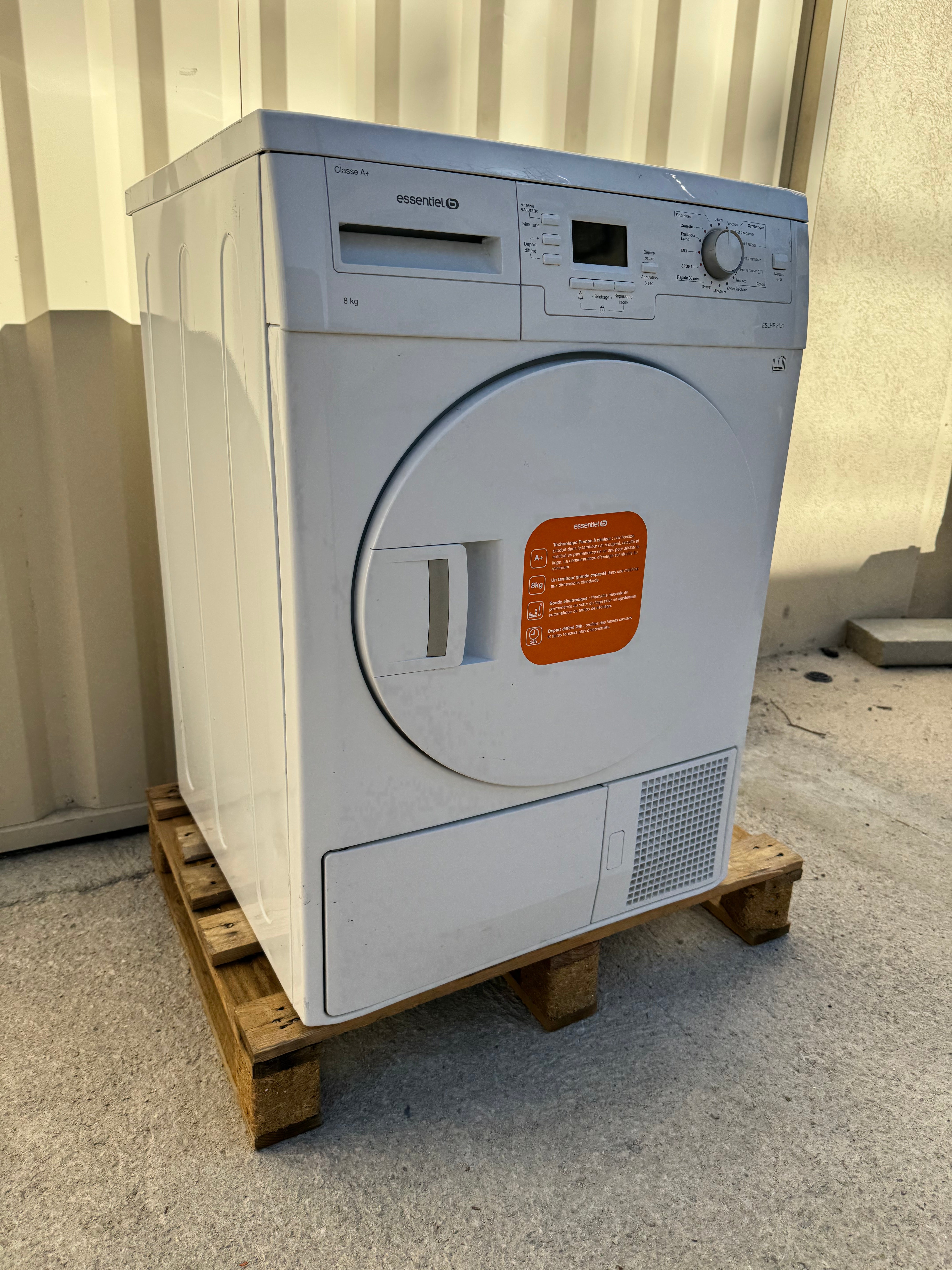 Seche-Linge ESSENTIEL B 8 Kg Pompe à Chaleur GARANTIE 1 AN