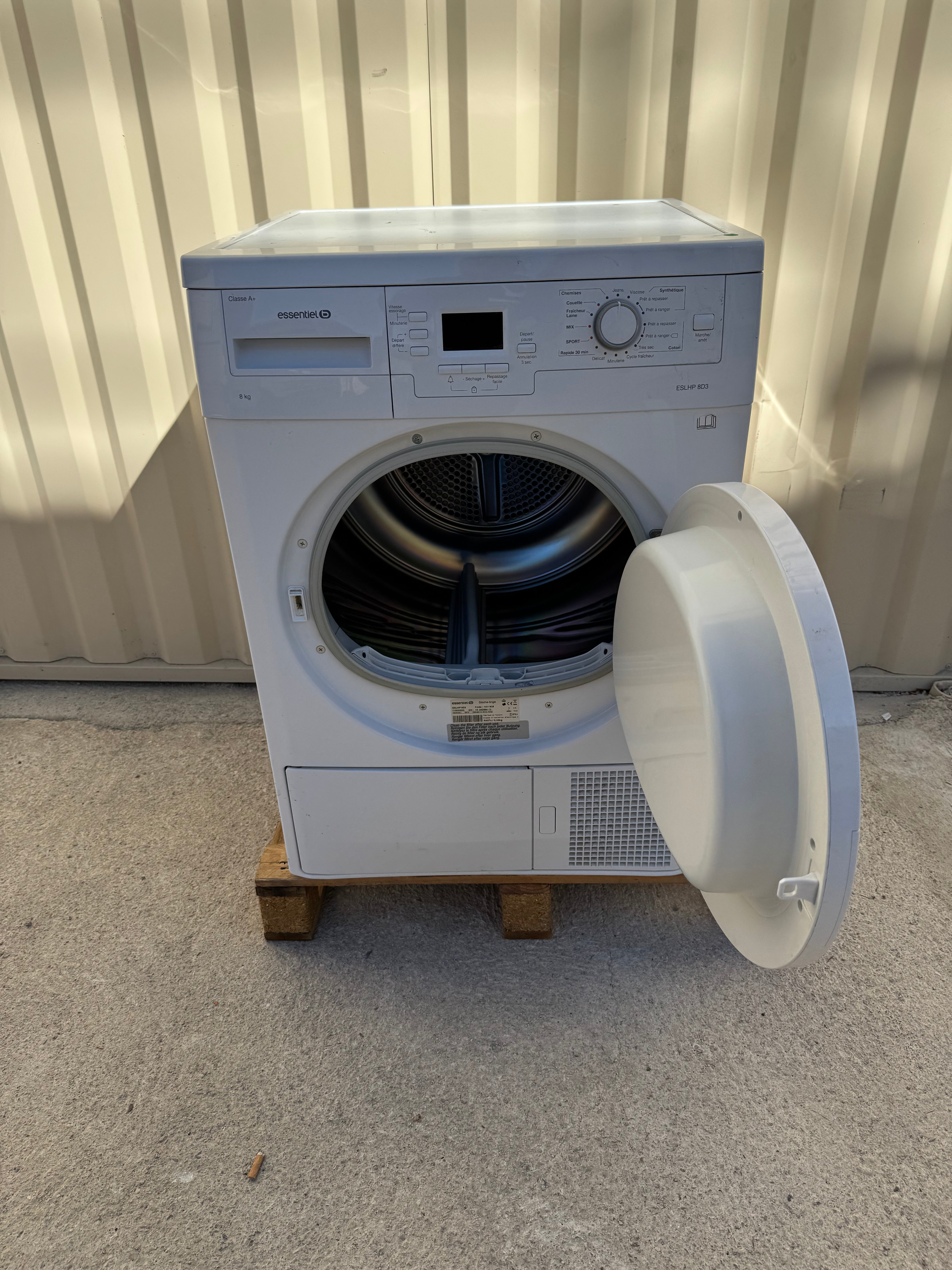 Seche-Linge ESSENTIEL B 8 Kg Pompe à Chaleur GARANTIE 1 AN
