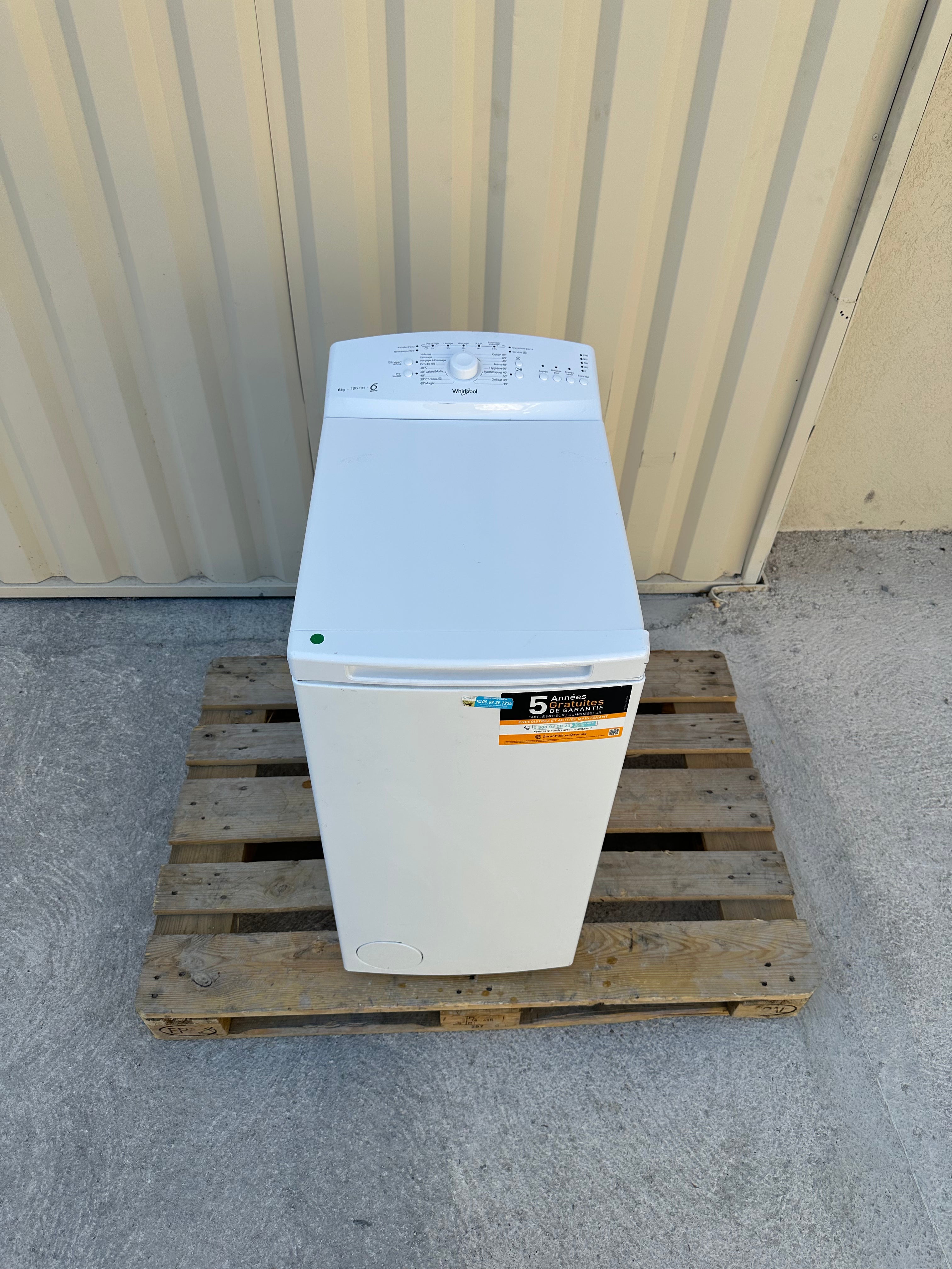 Lave-Linge Top WHIRLPOOL 6 Kg NEUF ( Avec Défaut d’Aspect ) GARANTIE 1 AN