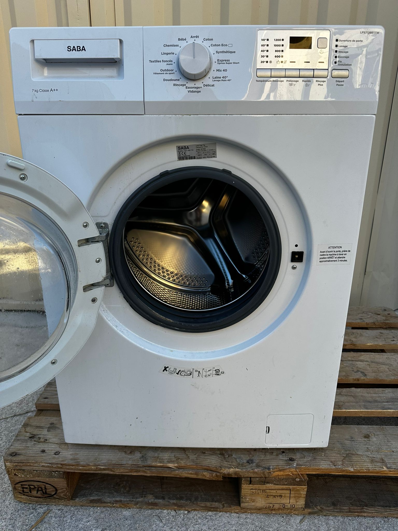 Lave-Linge SABA 7 Kg GARANTIE 1 AN