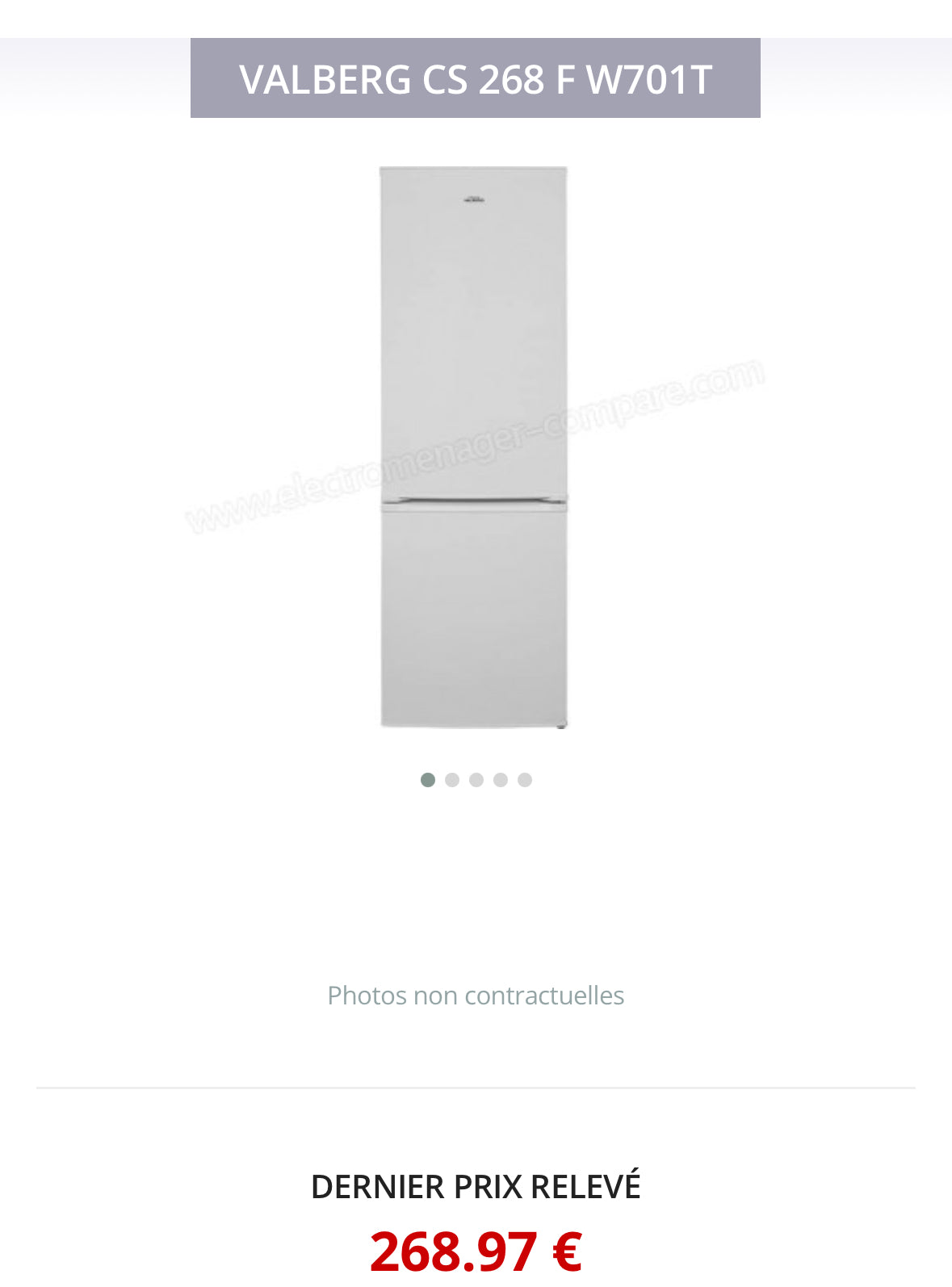 Frigo Combiné VALBERG Garantie 1 An