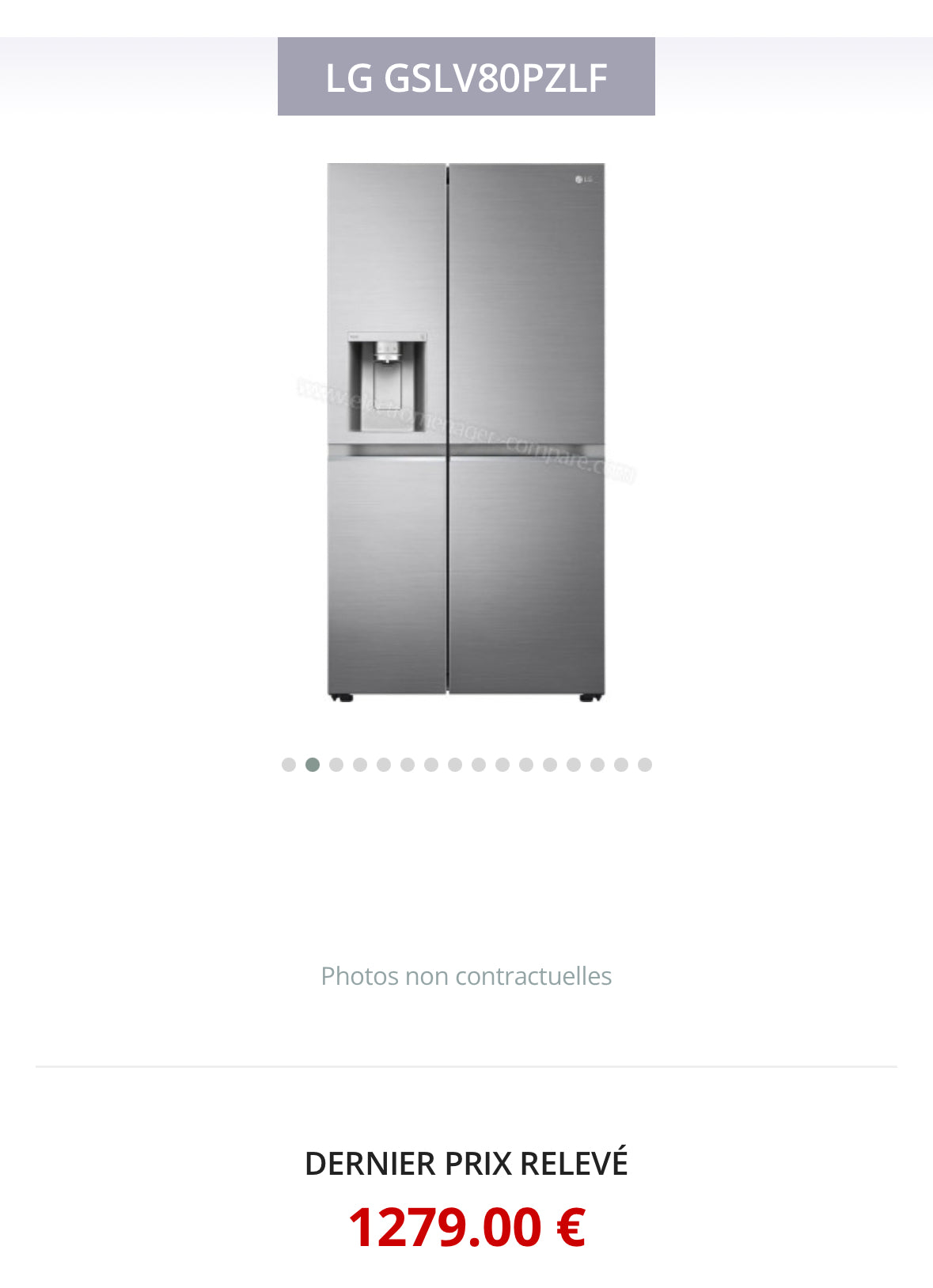 Frigo Américain LG Avec Eau Fraîche et Glaçons GARANTIE 1 AN