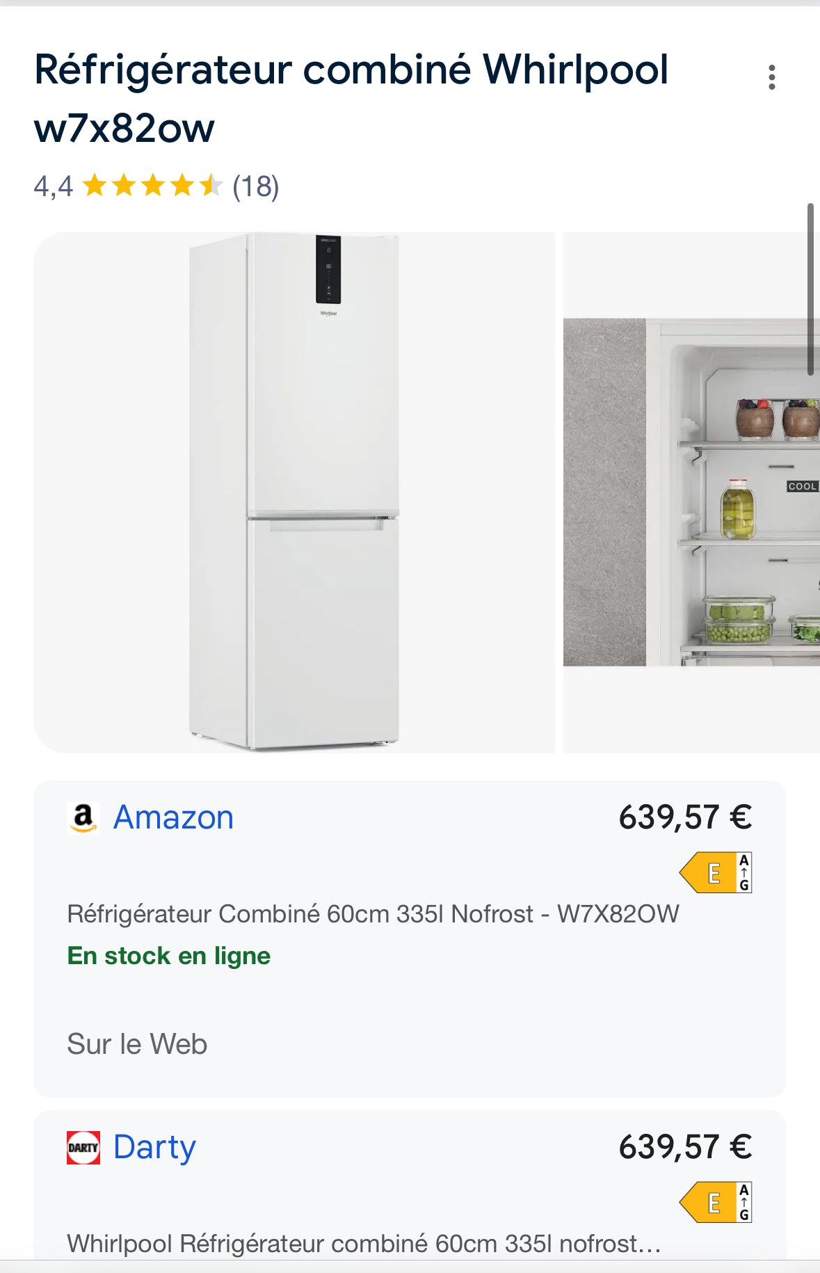 Frigo Combiné WHIRLPOOL Froid Ventilé GARANTIE 1 AN