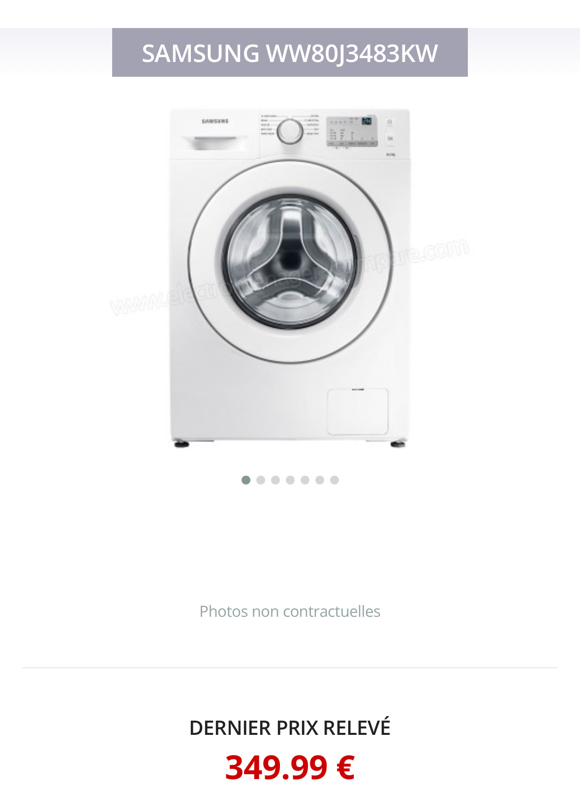 Lave-Linge SAMSUNG 8 Kg GARANTIE 1 AN