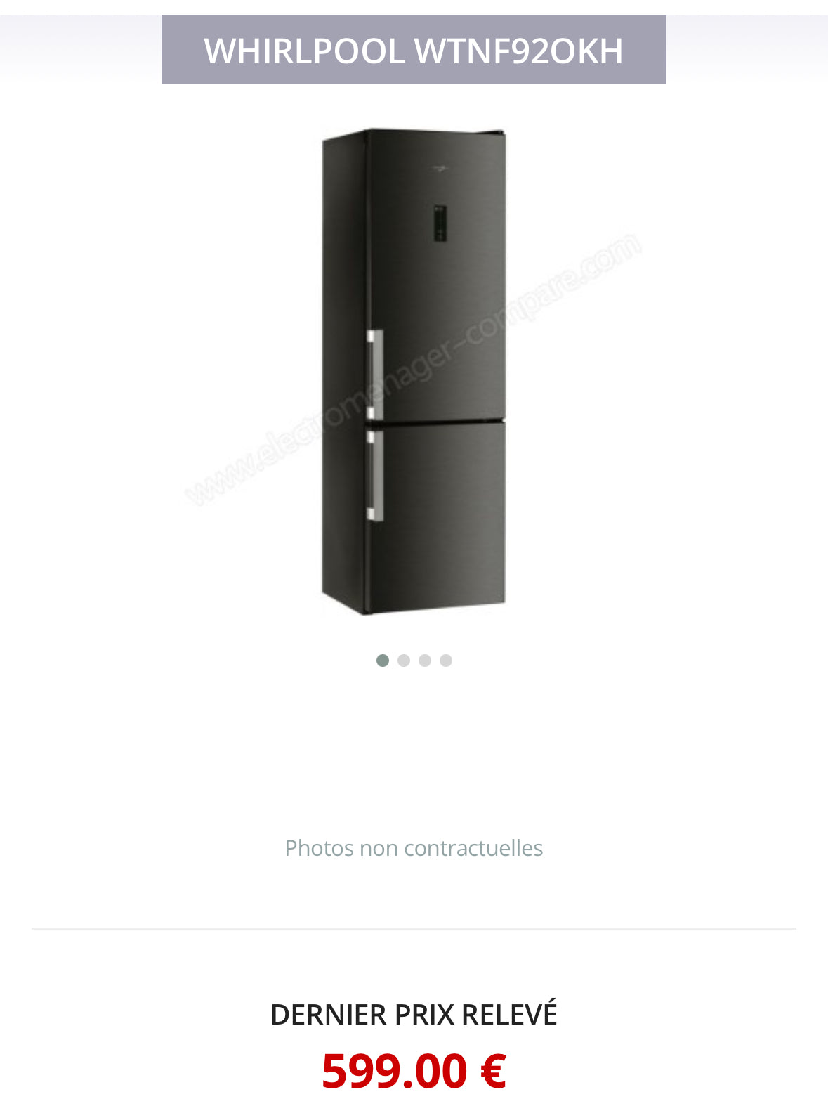 Frigo Combiné WHIRLPOOL No Frost GARANTIE 1 AN