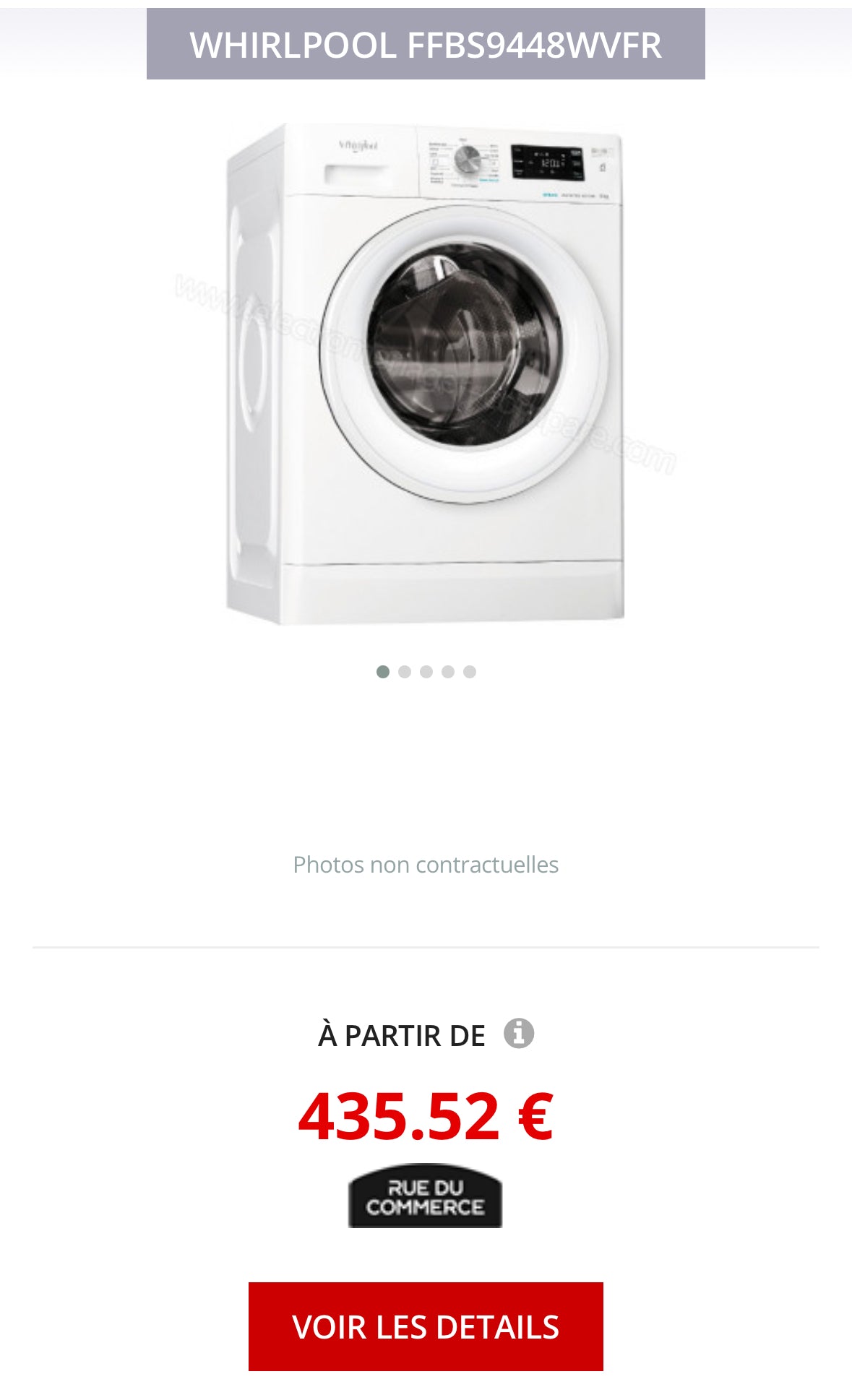 Lave-Linge WHIRLPOOL 9 Kg GARANTIE 1 AN
