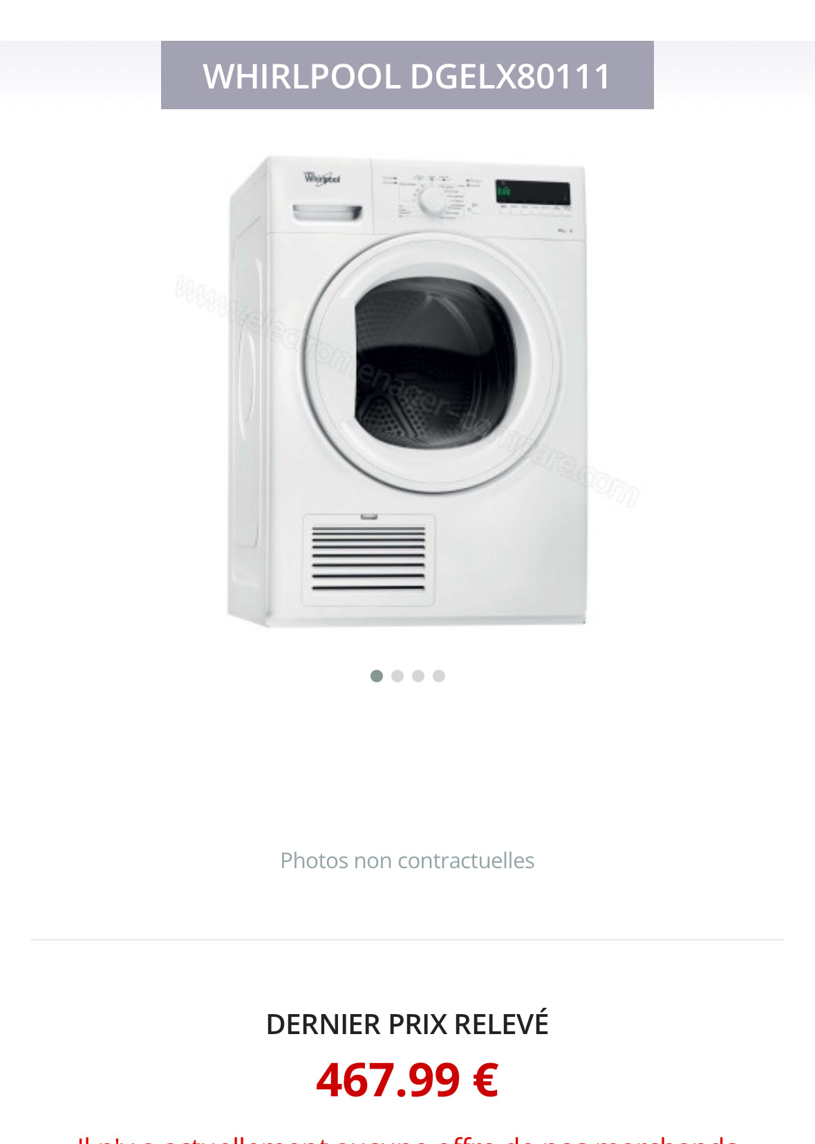 Sèche-linge WHIRLPOOL 8 Kg GARANTIE 1 AN