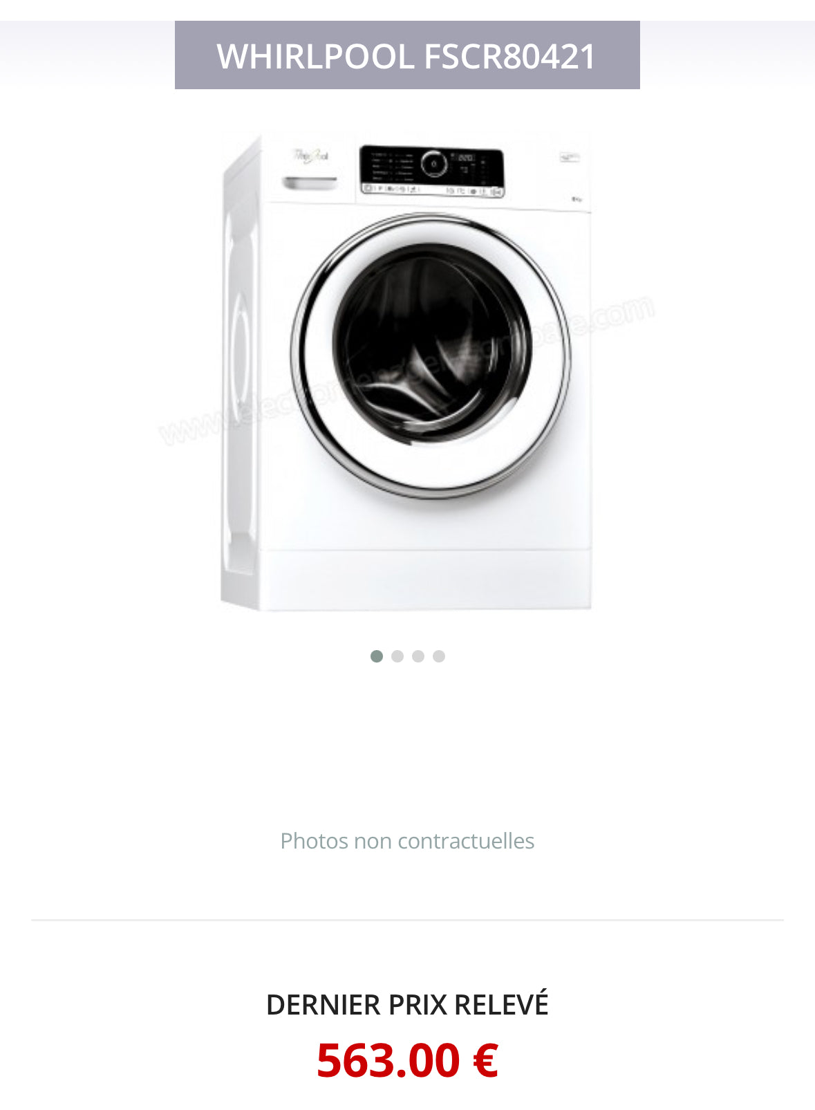 Lave-linge WHIRLPOOL 8 Kg GARANTIE 1 AN