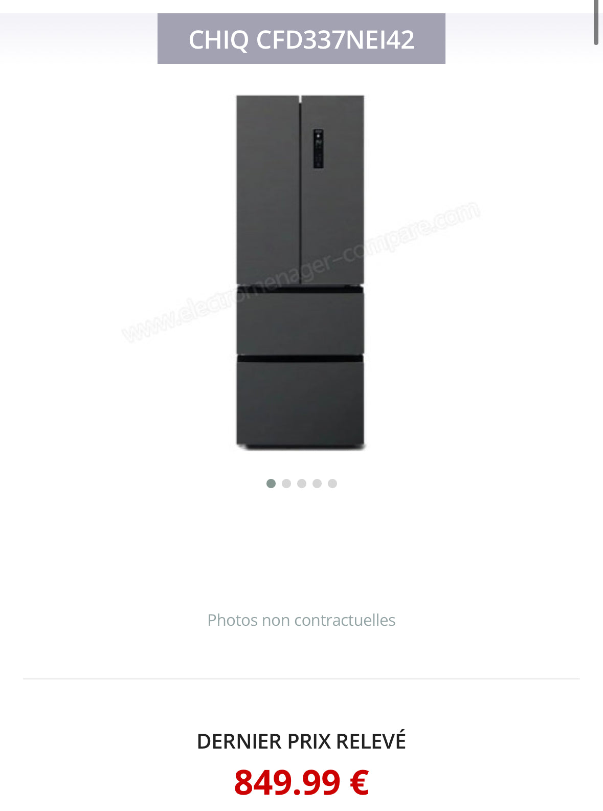 Frigo MultiPortes CHIQ Froid Ventilé GARANTIE 1 AN