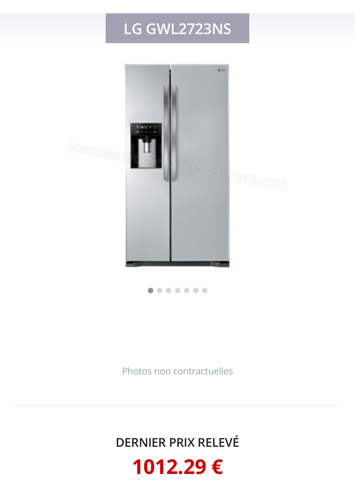 Frigo Américain LG Avec Glaçons et Eau Fraîche GARANTIE 1 AN