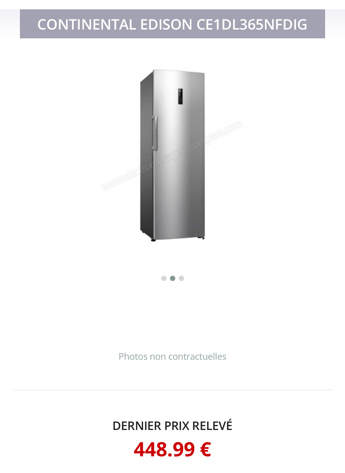 Frigo Simple CONTINENTAL-EDISON No Frost GARANTIE 1 AN