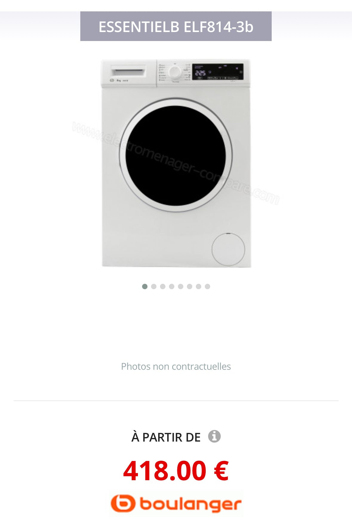Lave-Linge ESSENTIEL B 8 Kg GARANTIE 1 AN