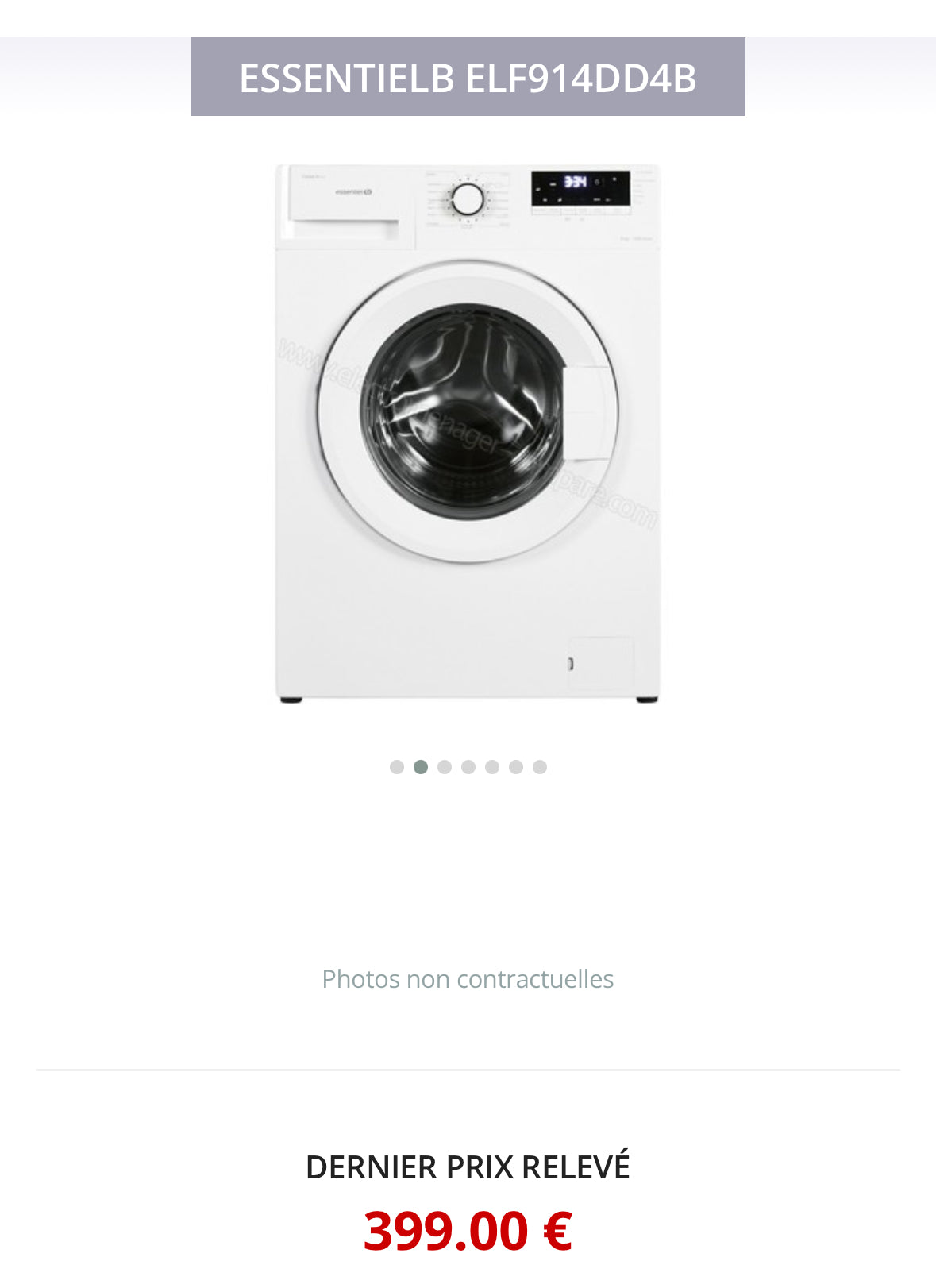 Lave-Linge ESSENTIEL B 9 Kg GARANTIE 1 AN