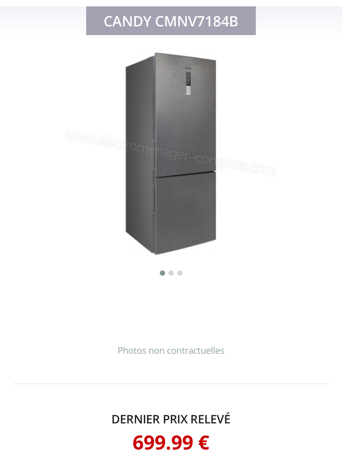 Frigo Combiné CANDY Large Capacité / Froid Ventilé GARANTIE 1 AN