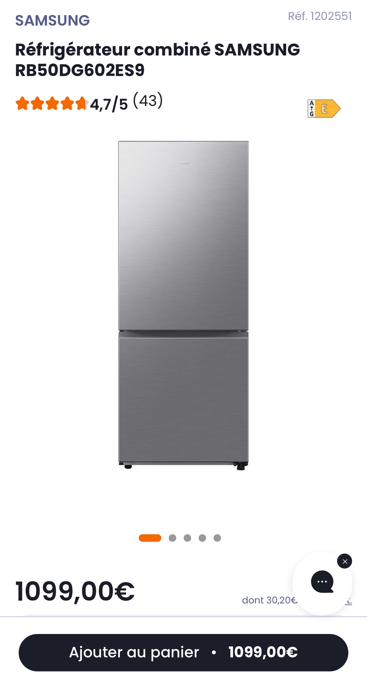 Frigo Combiné SAMSUNG Grande Capacité NEUF ( Jamais Servi ) GARANTIE 2 ANS