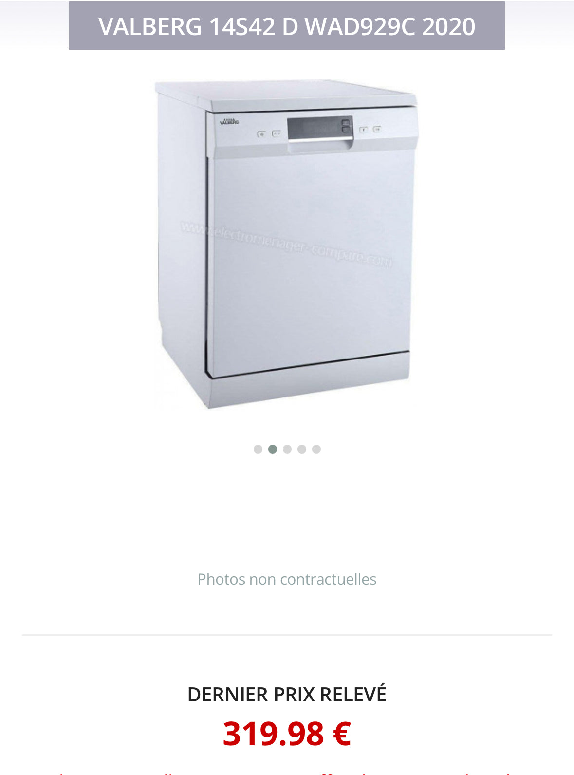 Lave-Vaisselle VALBERG 14 Couverts GARANTIE 1 AN