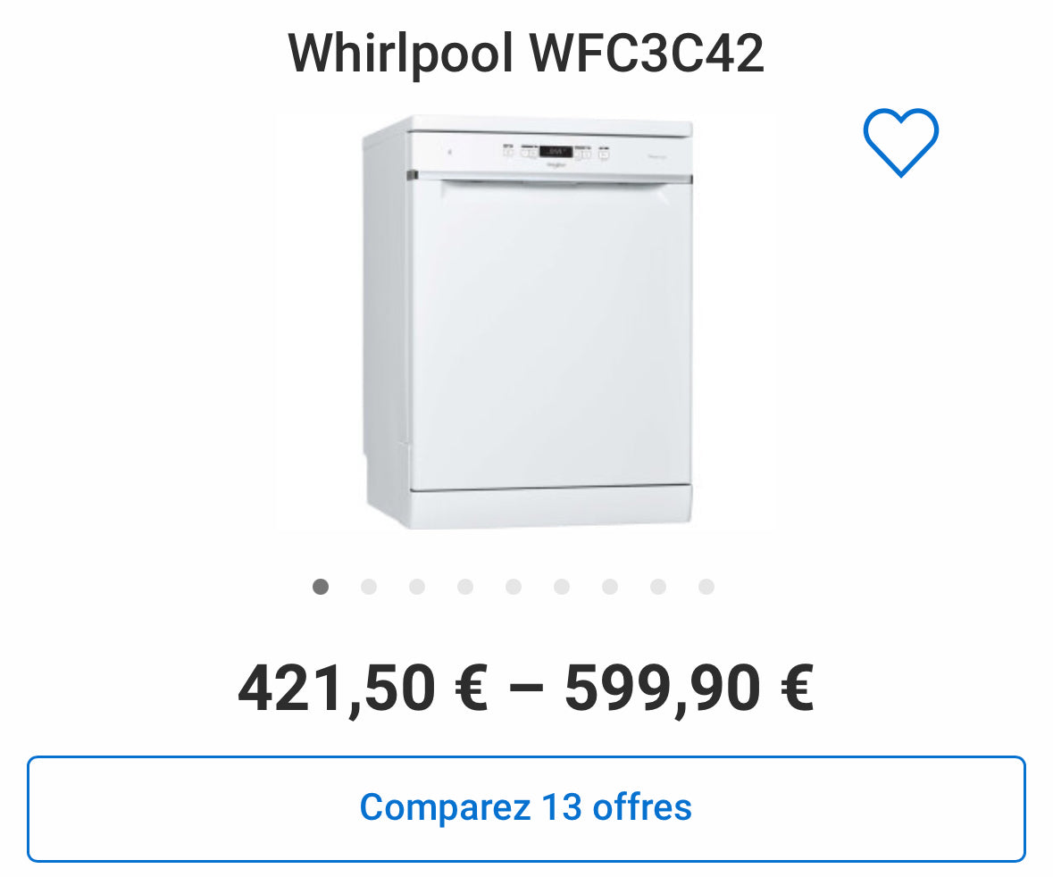 Lave-Vaisselle WHIRLPOOL 14 Couverts GARANTIE 1 AN