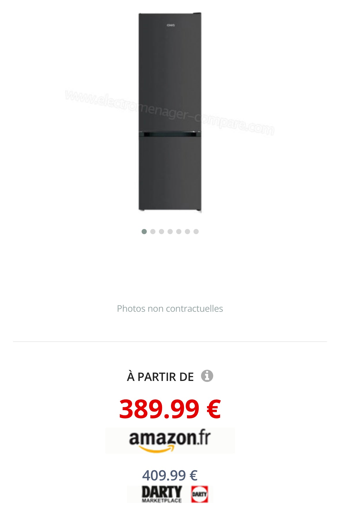 Frigo Combiné CHIQ Noir Mat GARANTIE 3 MOIS