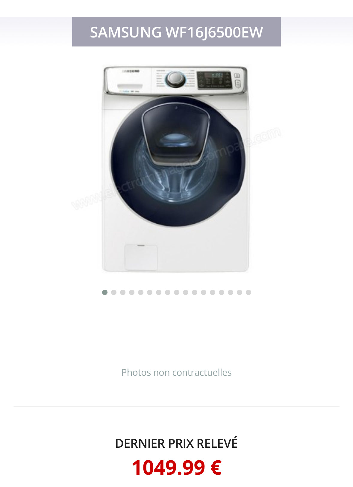 Lave-Linge SAMSUNG 16 Kg Grande Capacité GARANTIE 1 AN