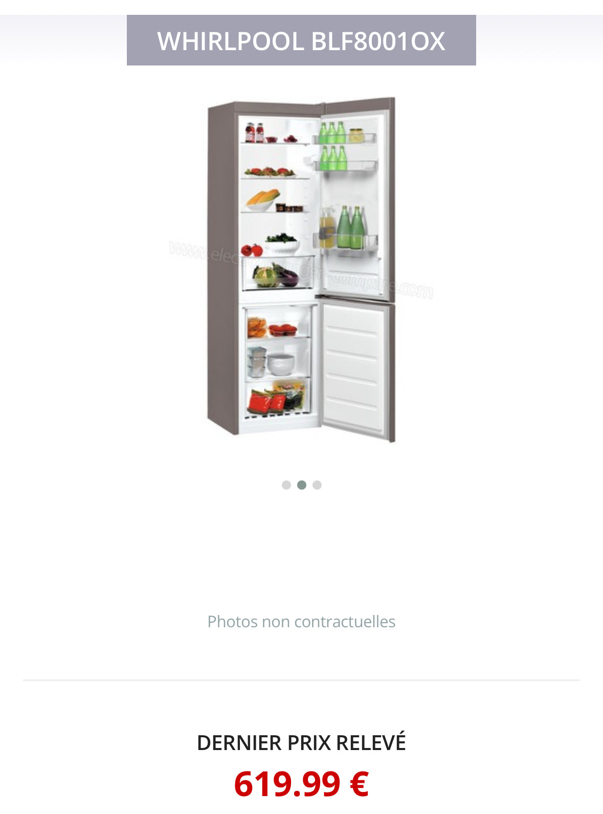 Frigo Combiné WHIRLPOOL Garantie 1 An