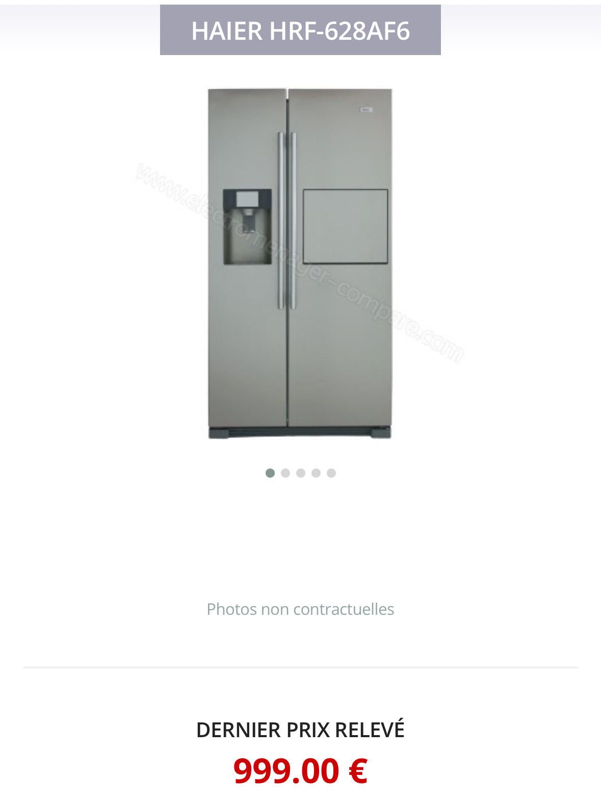 Frigo Américain HAIER Avec Distributeur d’Eau Fraîche et Glaçons GARANTIE 1 AN