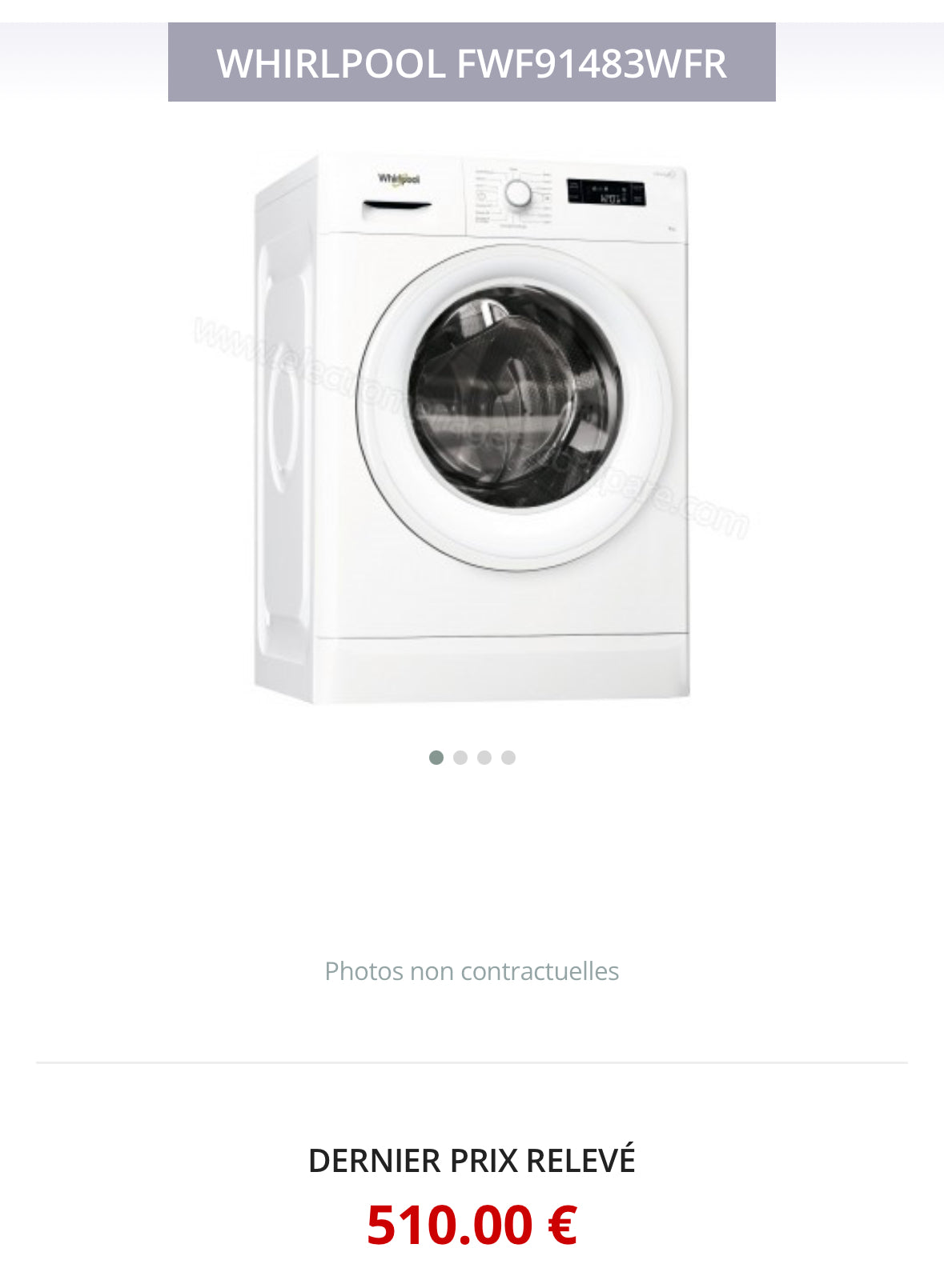 Lave-Linge WHIRLPOOL 9 Kg GARANTIE 1 AN