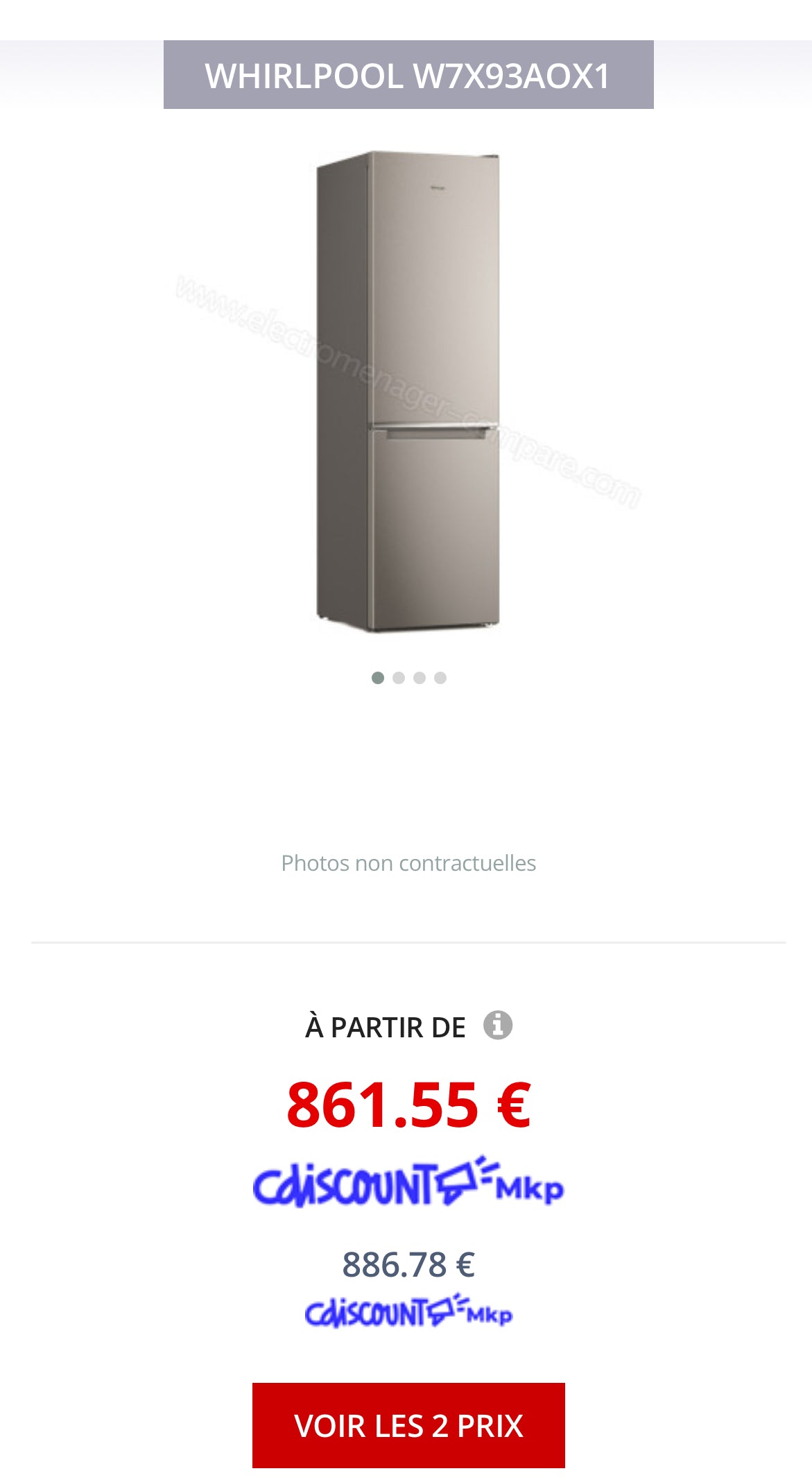 Frigo Combiné WHIRLPOOL No Frost GARANTIE 1 AN
