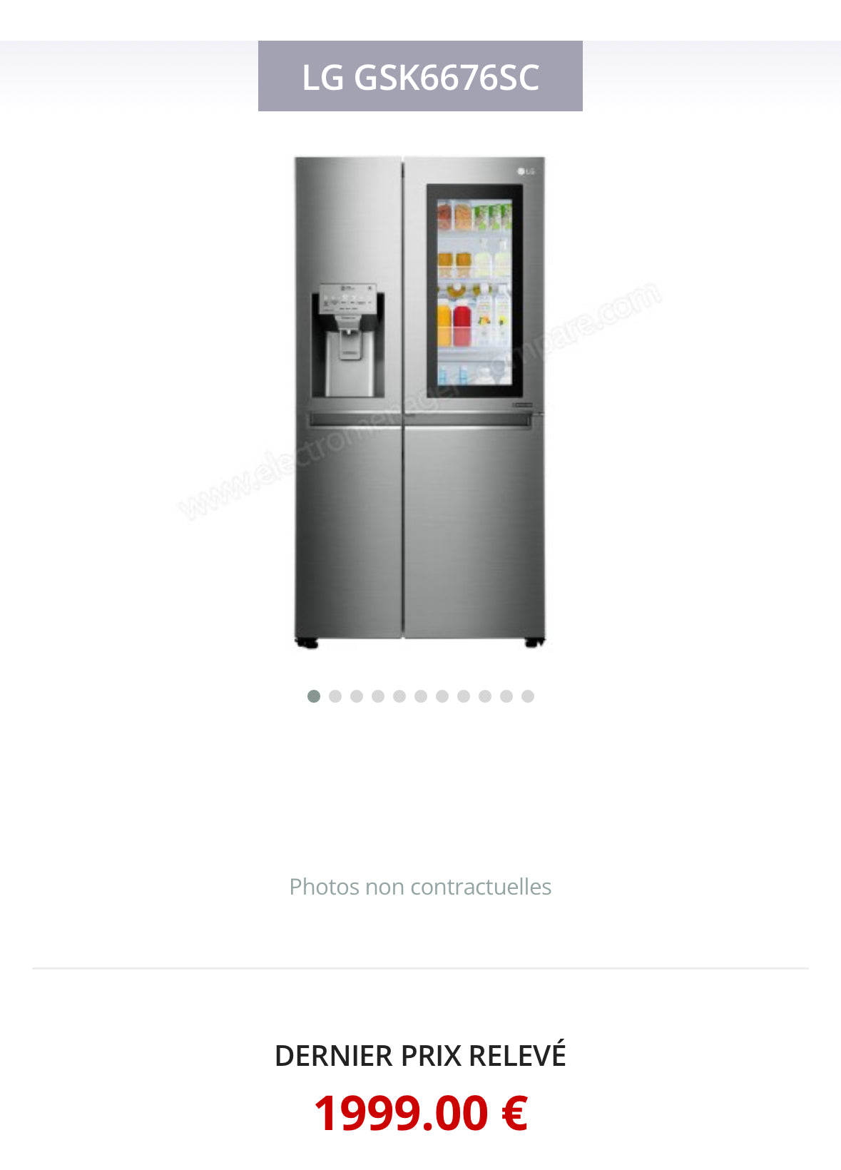 Frigo Américain LG Vitrine Avec Glaçons, Glace Pilée et Eau Fraîche GARANTIE 1 AN