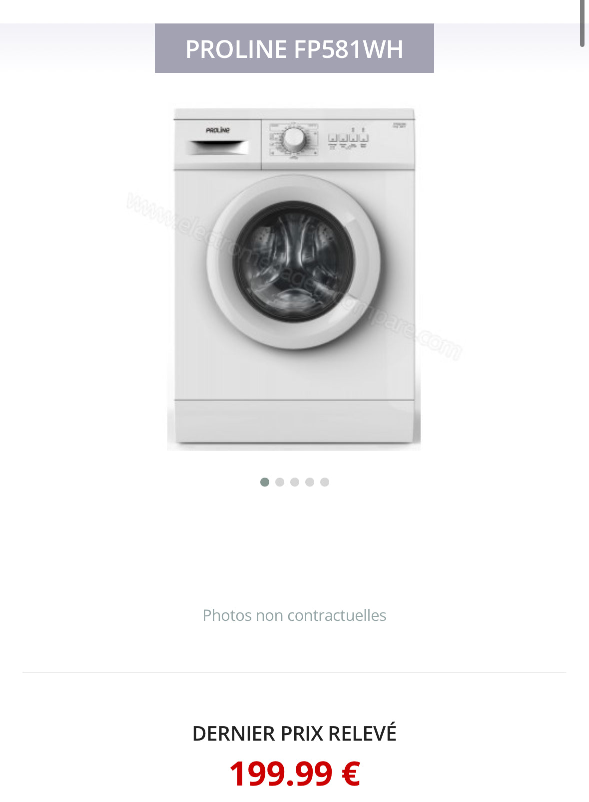 Lave-Linge PROLINE 5 Kg GARANTIE 1 AN