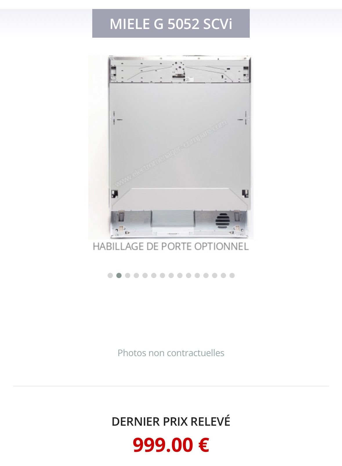 Lave-Vaisselle Encastrable MIELE 14 Couverts GARANTIE 1 AN