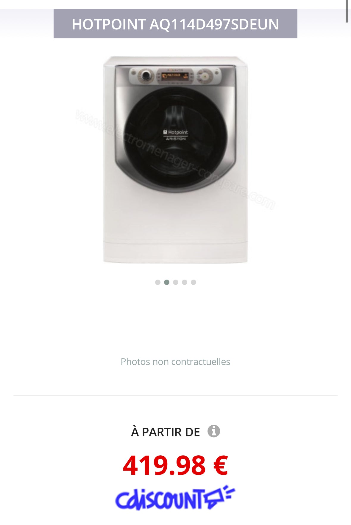 Lave-Linge HOTPOINT-ARISTON 11 Kg GARANTIE 6 MOIS