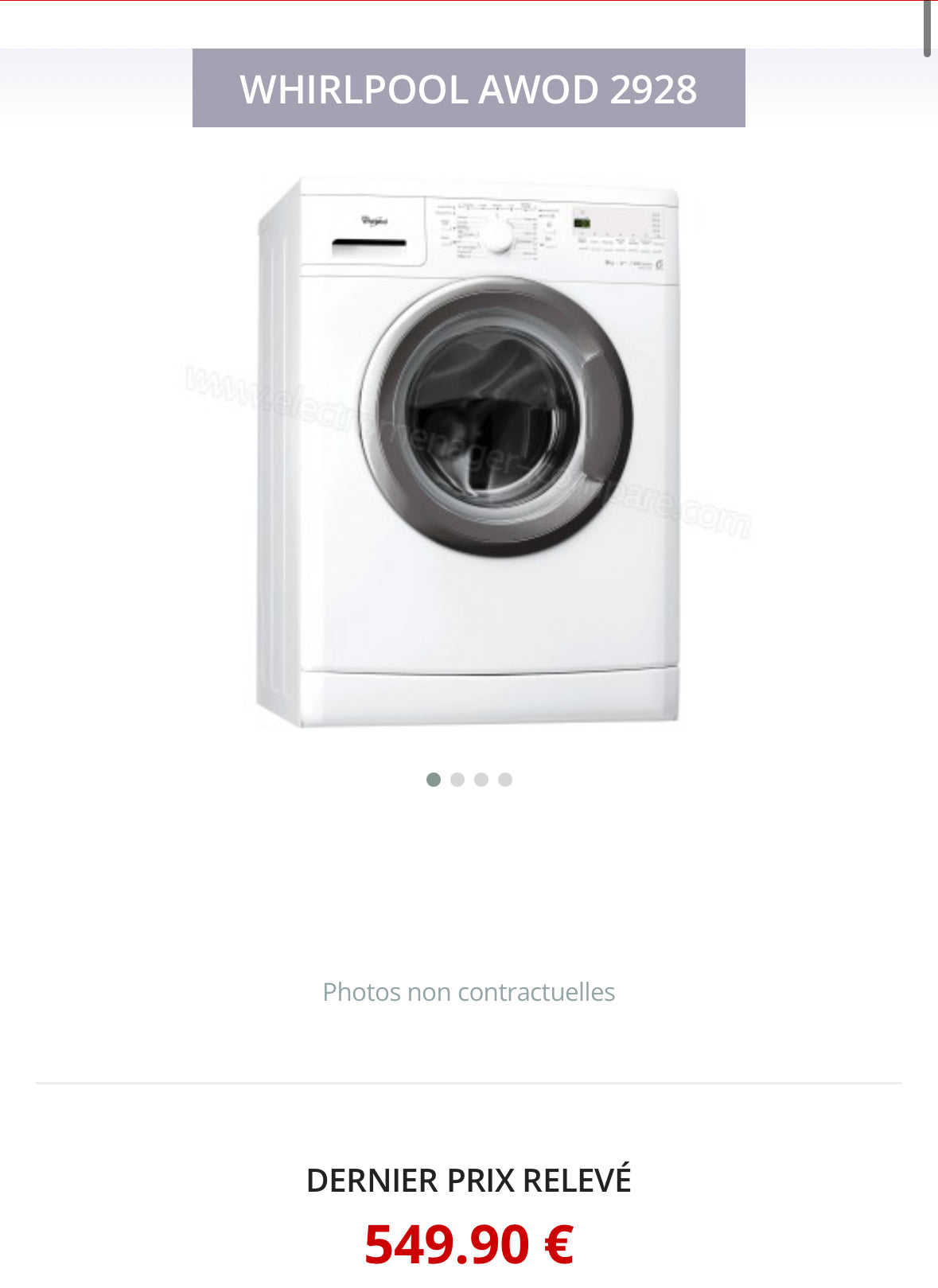 Lave-Linge WHIRLPOOL 9 Kg GARANTIE 1 AN