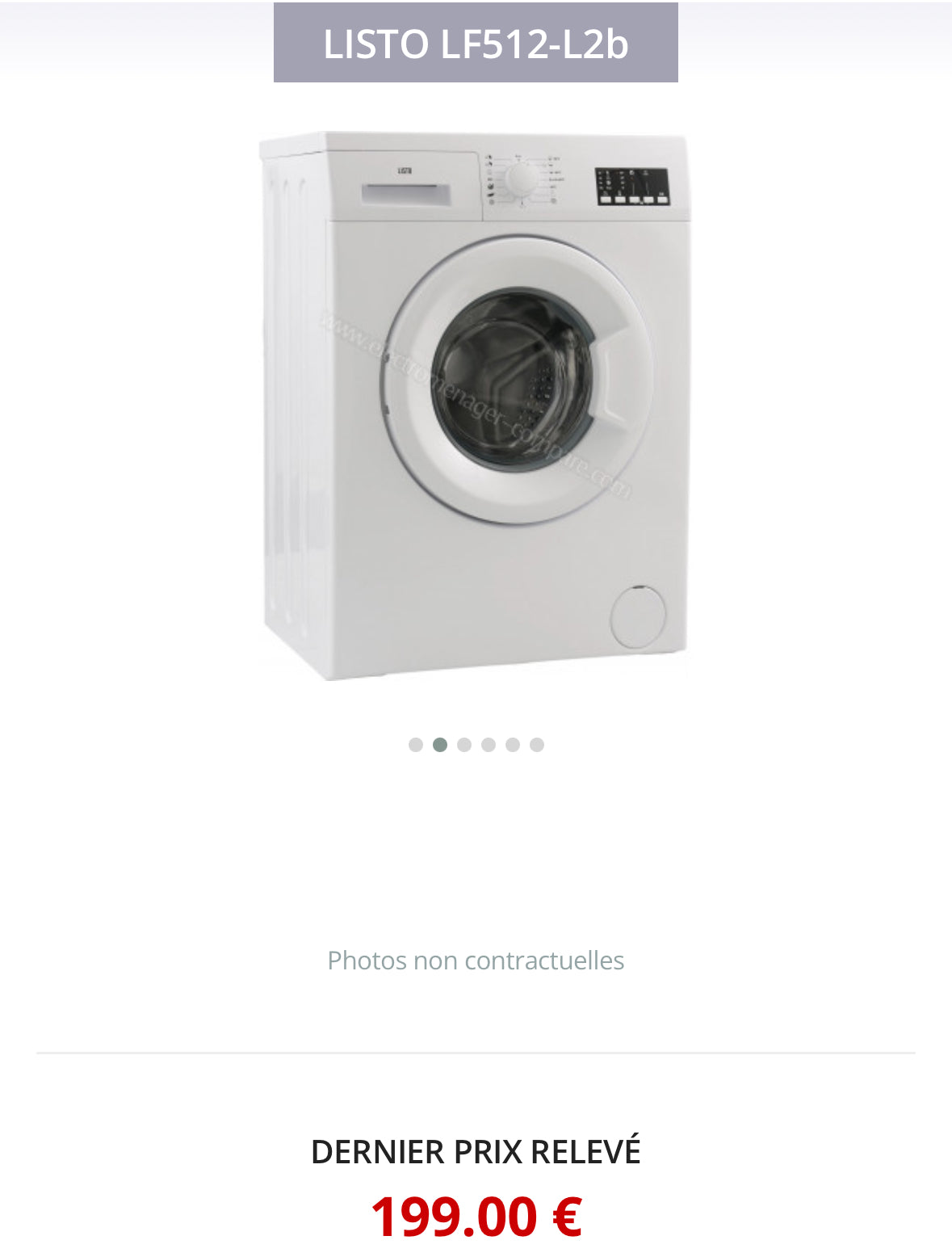 Lave-Linge LISTO 5 Kg GARANTIE 1 AN