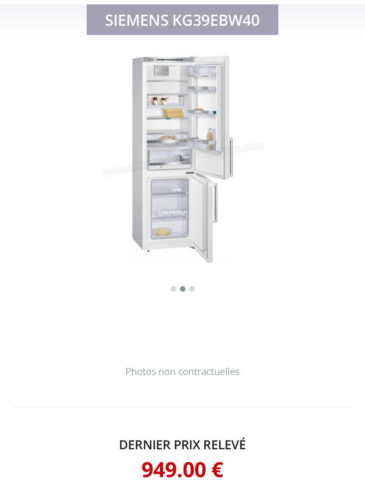 Frigo Combiné SIEMENS Froid Brasse