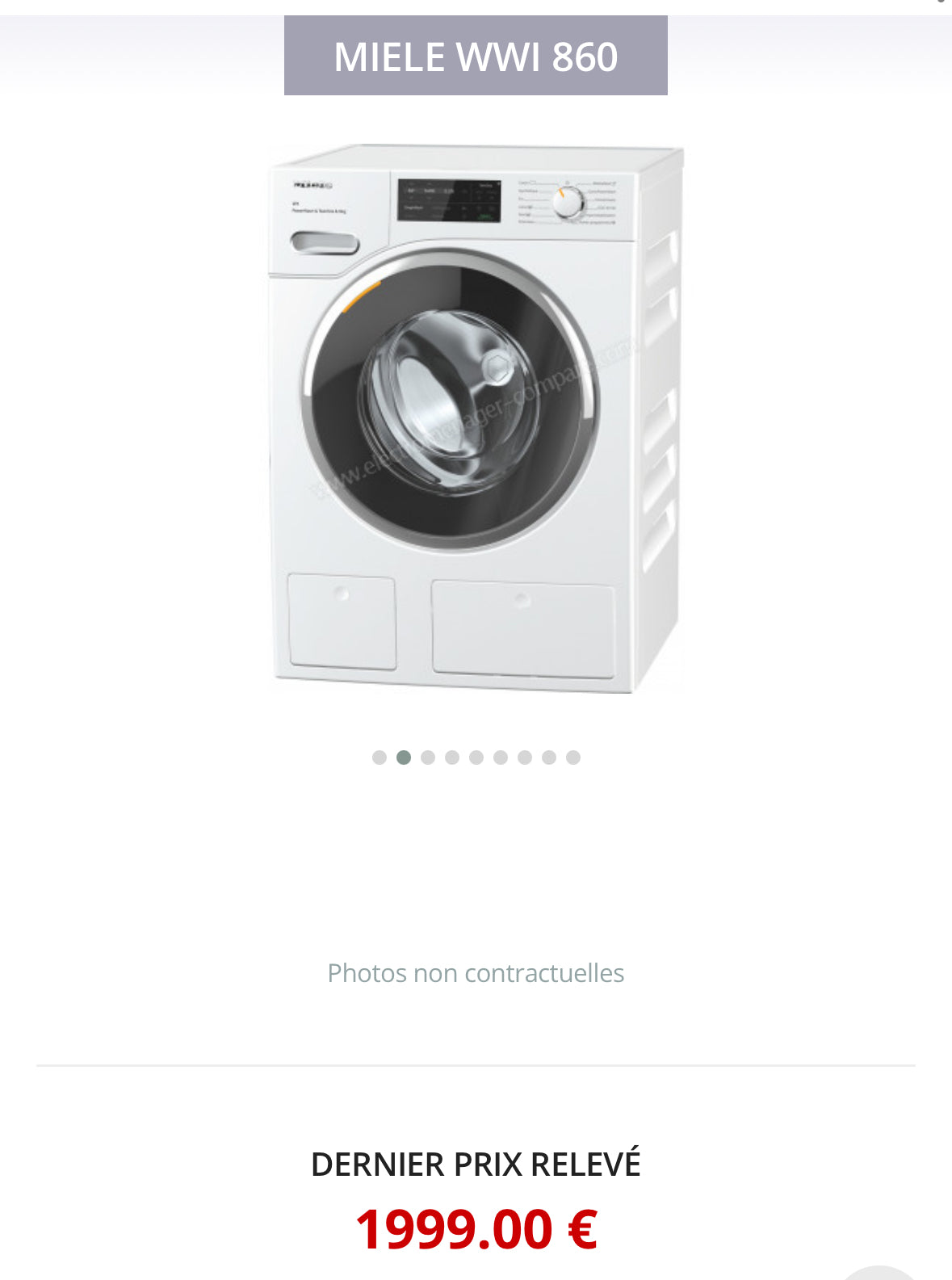 Lave-Linge MIELE 9 Kg GARANTIE 1 AN