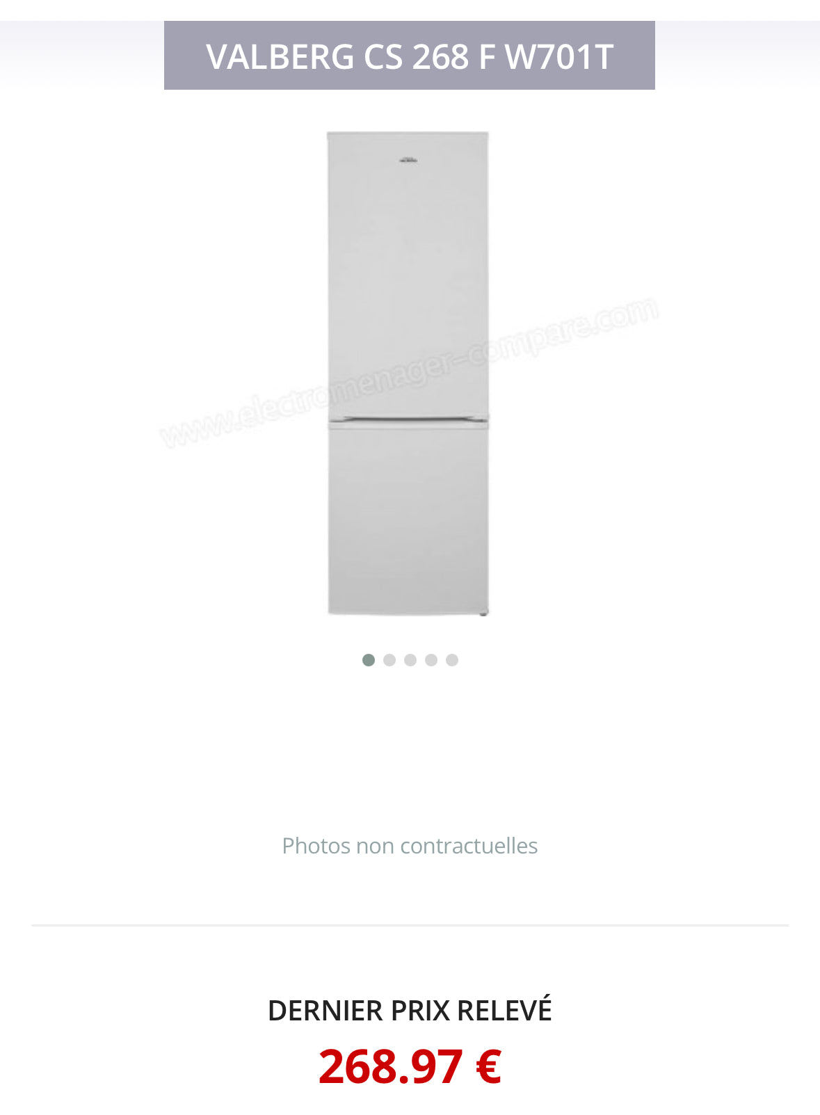 Frigo Combiné VALBERG Garantie 1 An