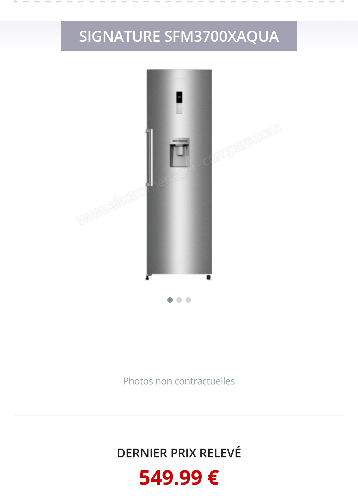 Frigo Simple SIGNATURE Froid Brassé GARANTIE 1 AN