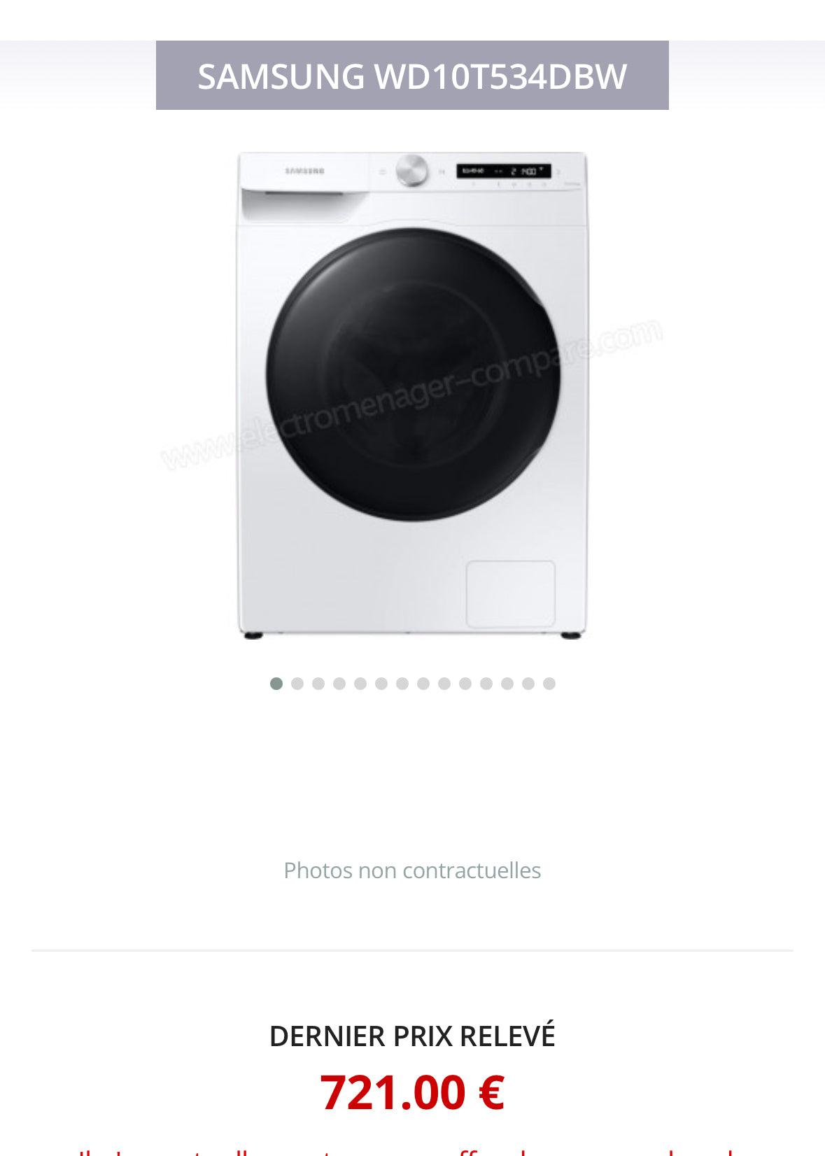 Lave-Linge Séchant SAMSUNG 10,5 / 6 Kg GARANTIE 1 AN